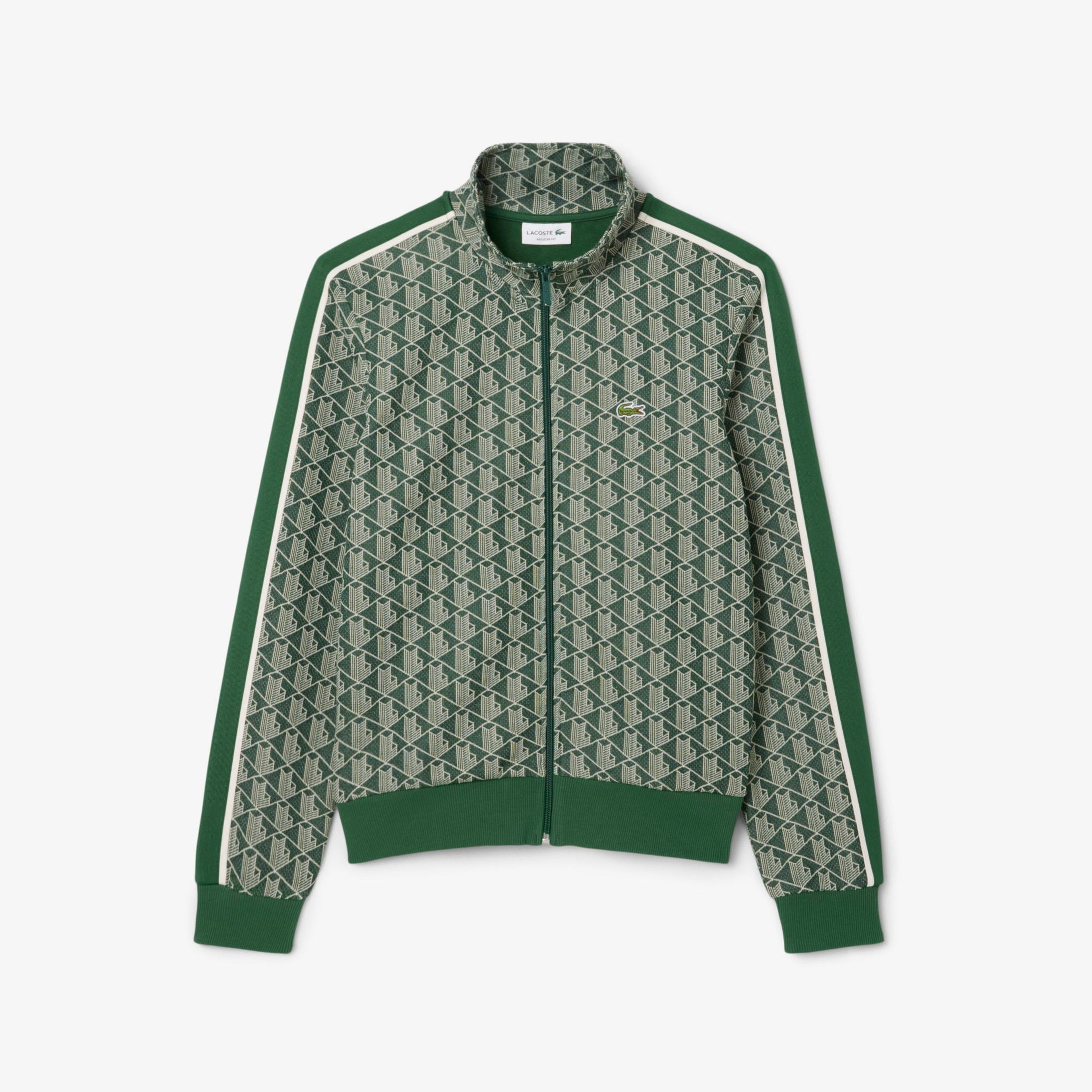 Lacoste Erkek Regular Fit Dik Yaka Monogram Yeşil Sweatshirt