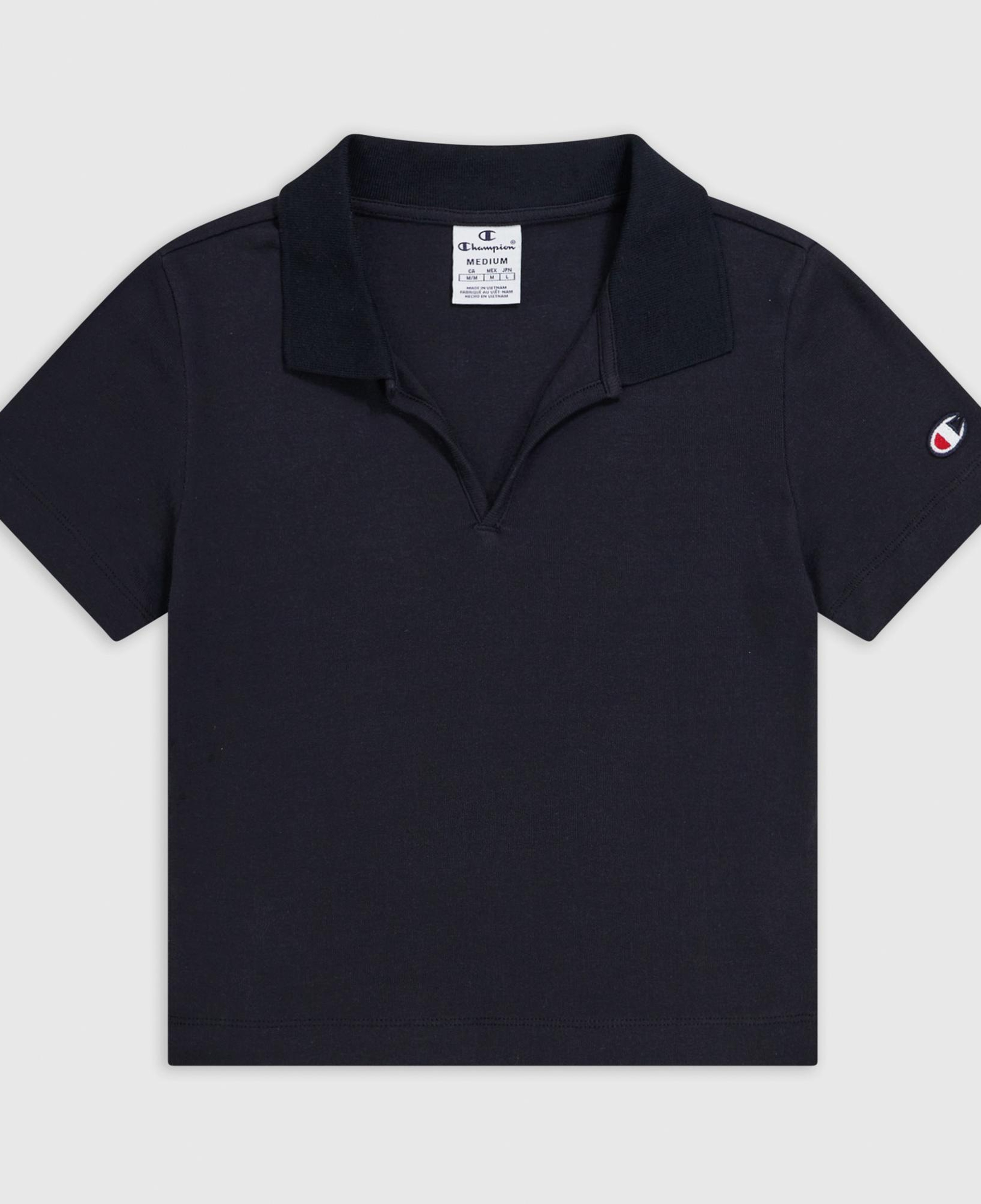 Champion Fitted Polo Kadın Siyah Polo T-Shirt