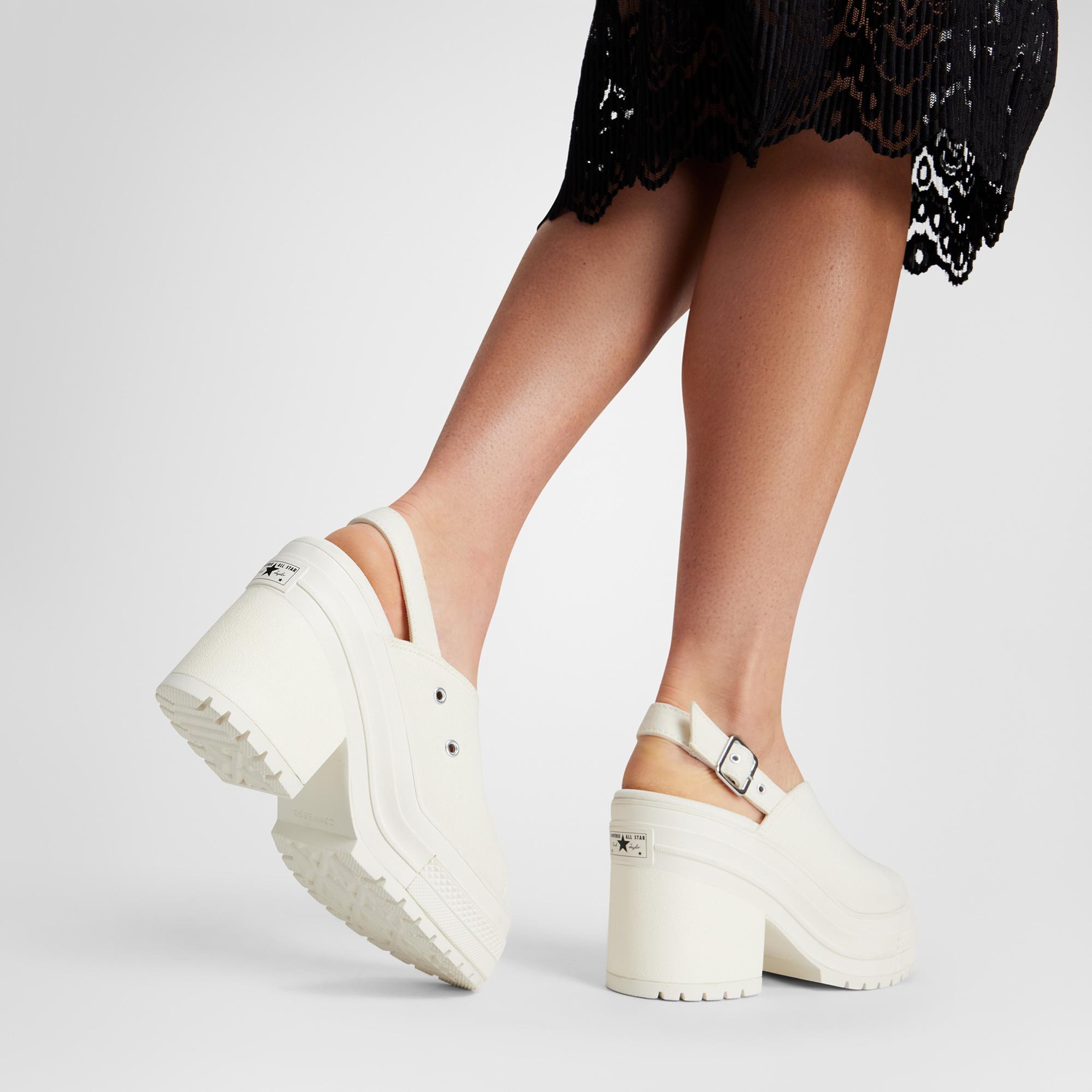 Converse Chuck 70 De Luxe Heel Unisex Krem Platform Sandalet