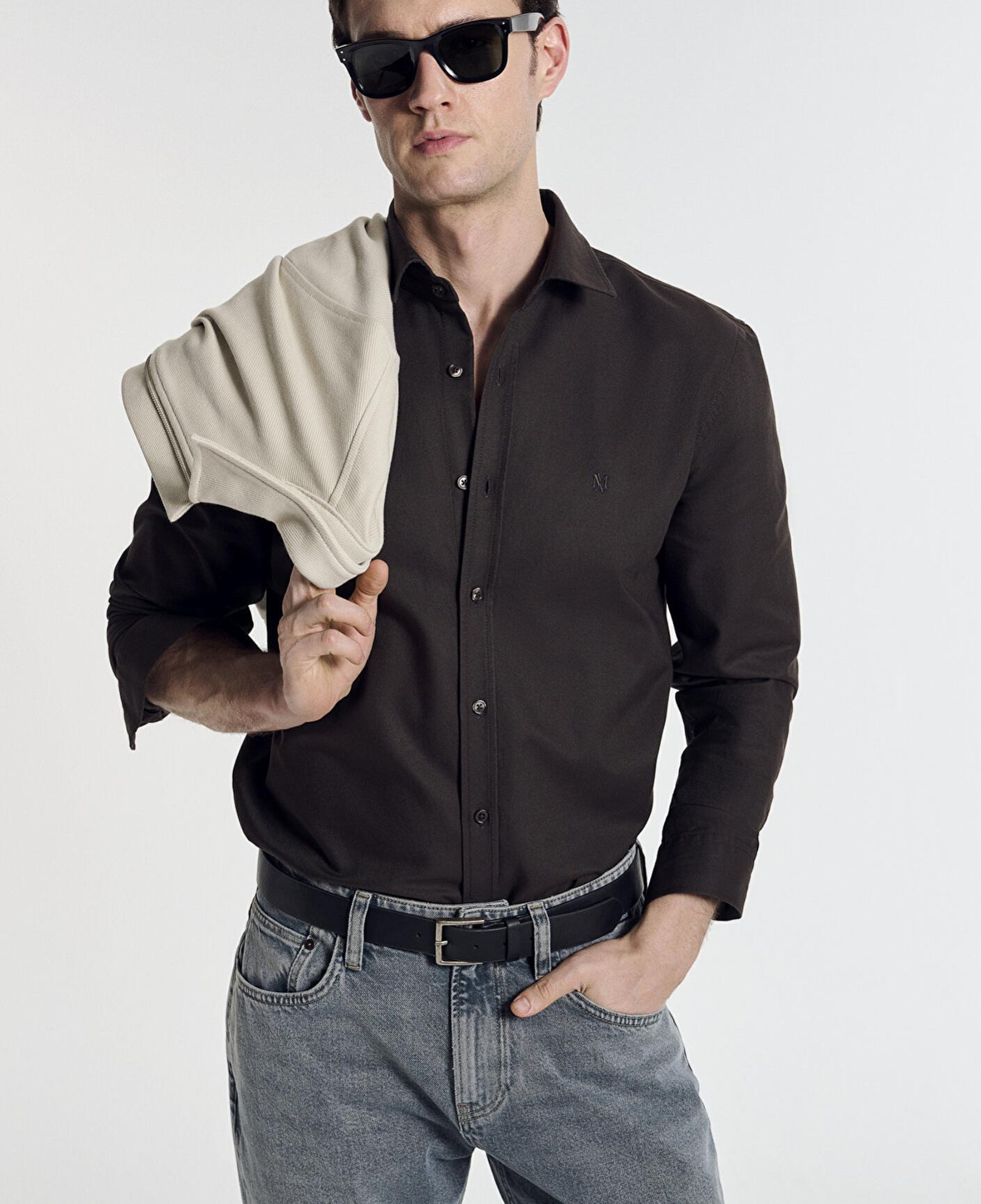 Mavi Kahverengi Gömlek Regular Fit / Normal Kesim 0212063-70219