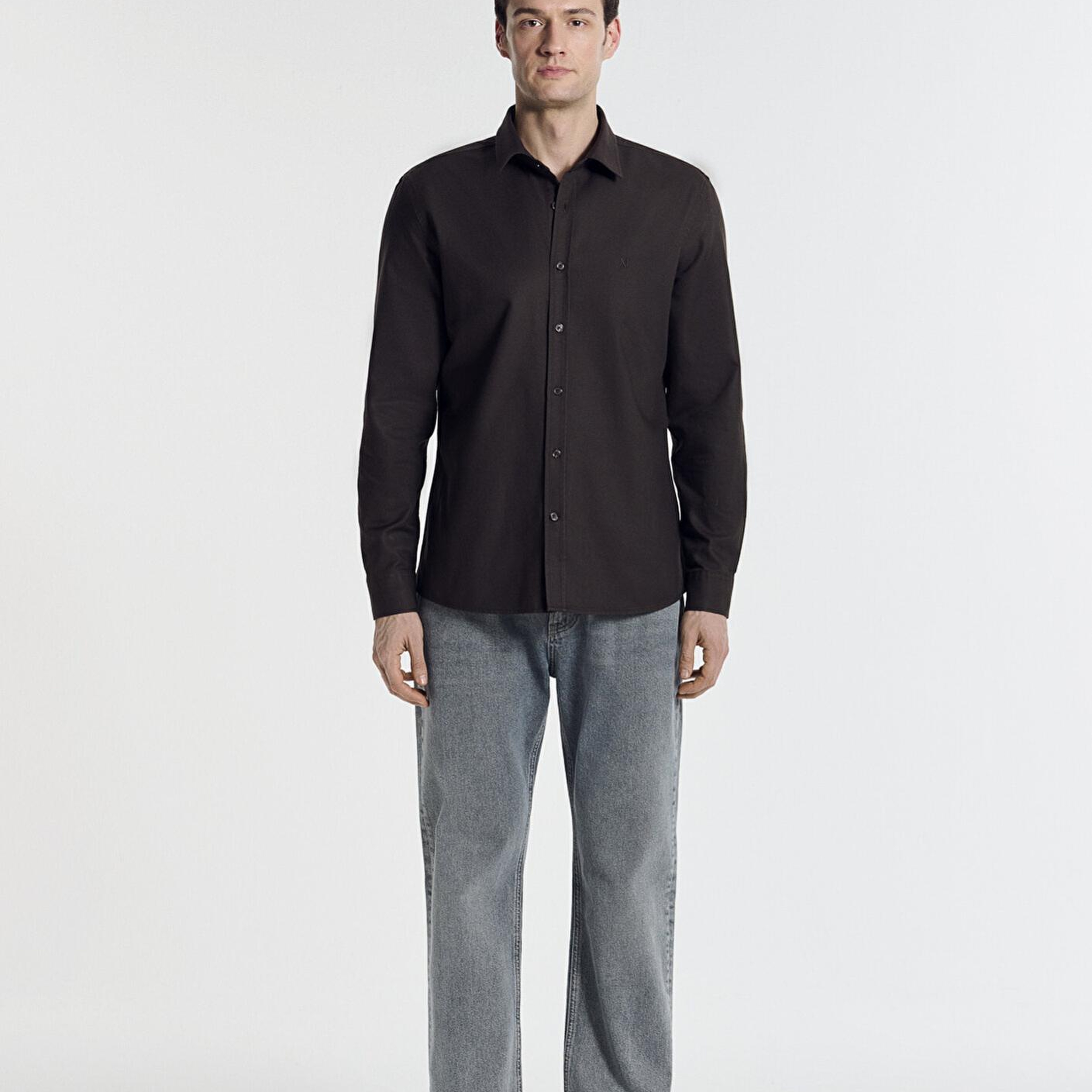 Mavi Kahverengi Gömlek Regular Fit / Normal Kesim 0212063-70219