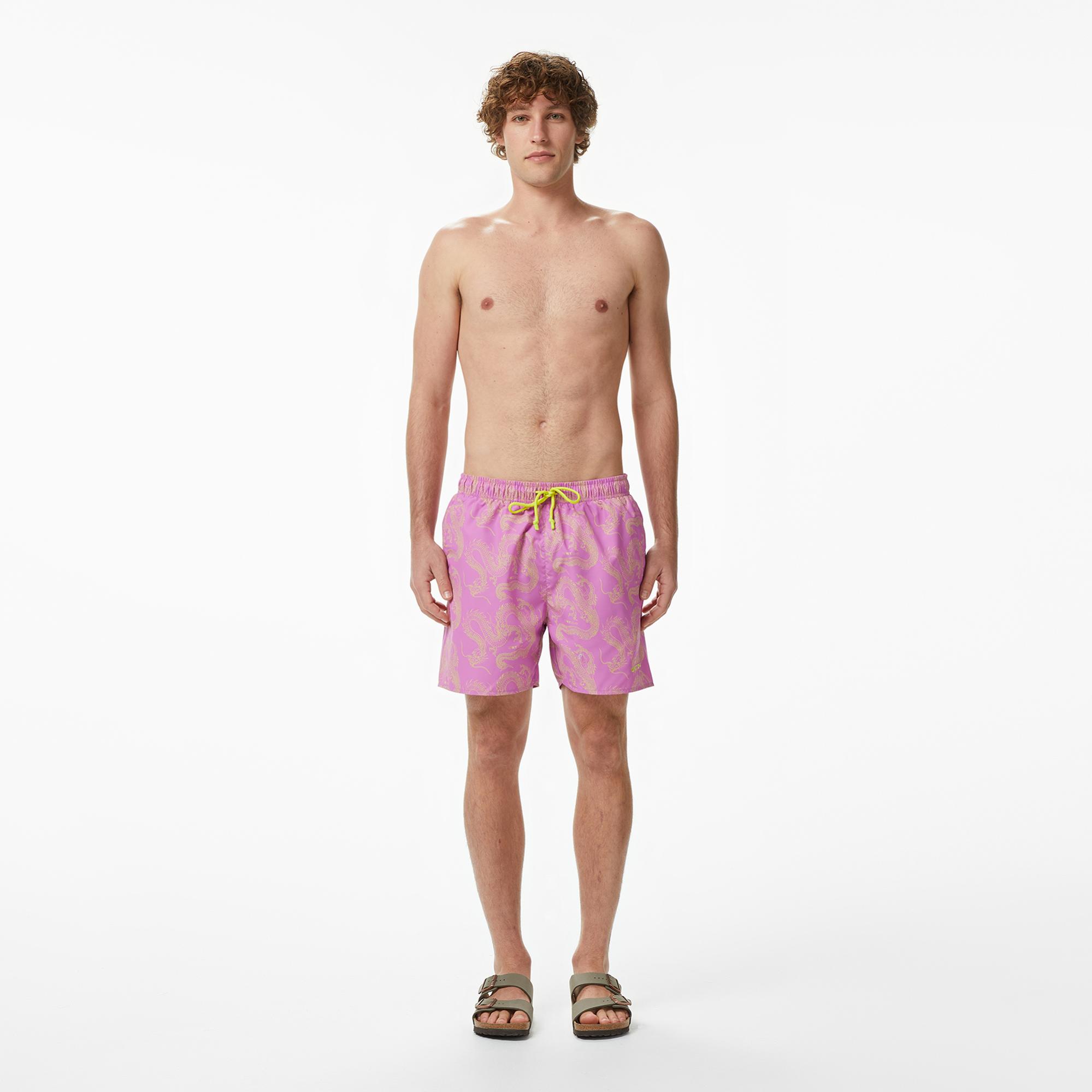 UNITED4 Comfort Fit Erkek Mor Deniz Şortu