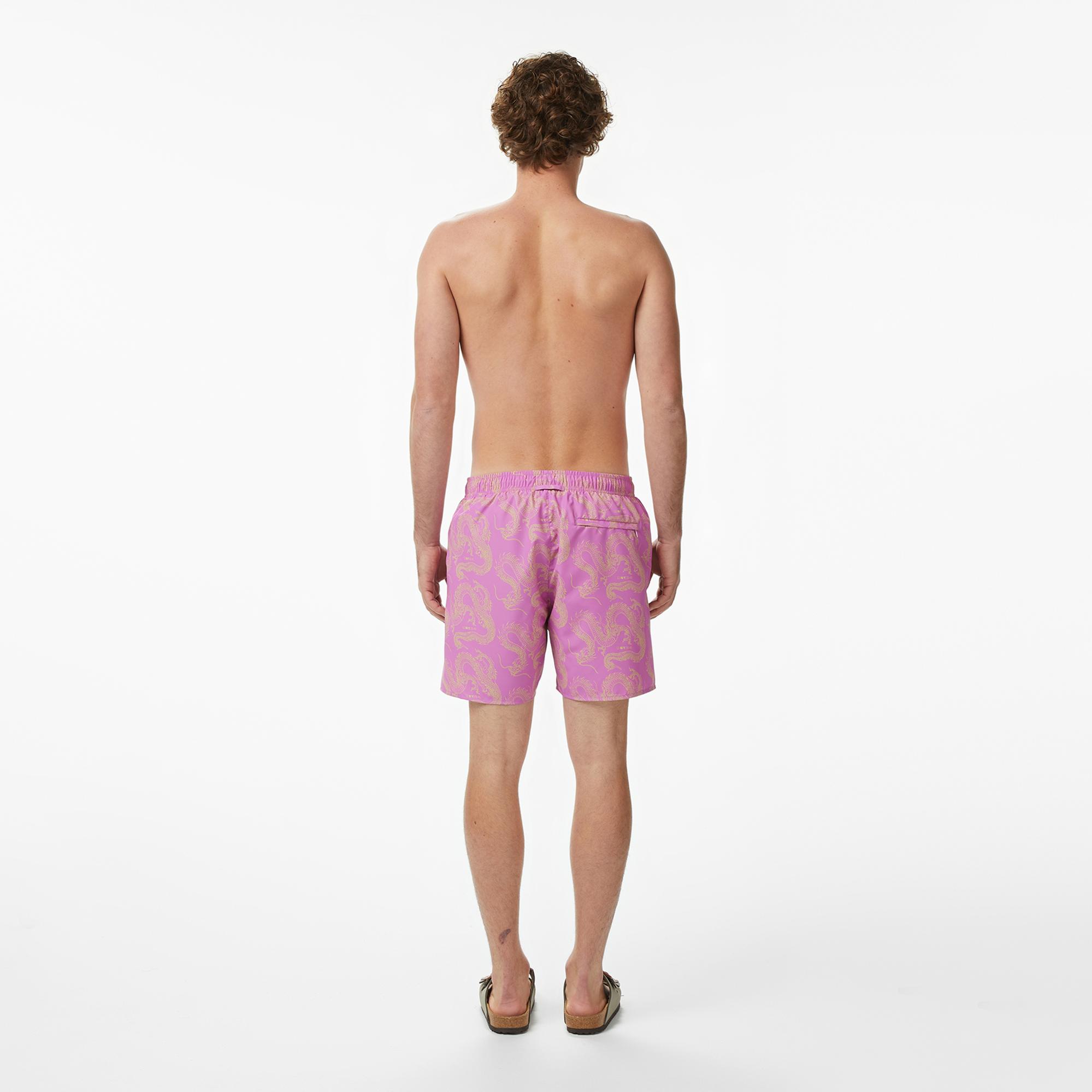 UNITED4 Comfort Fit Erkek Mor Deniz Şortu