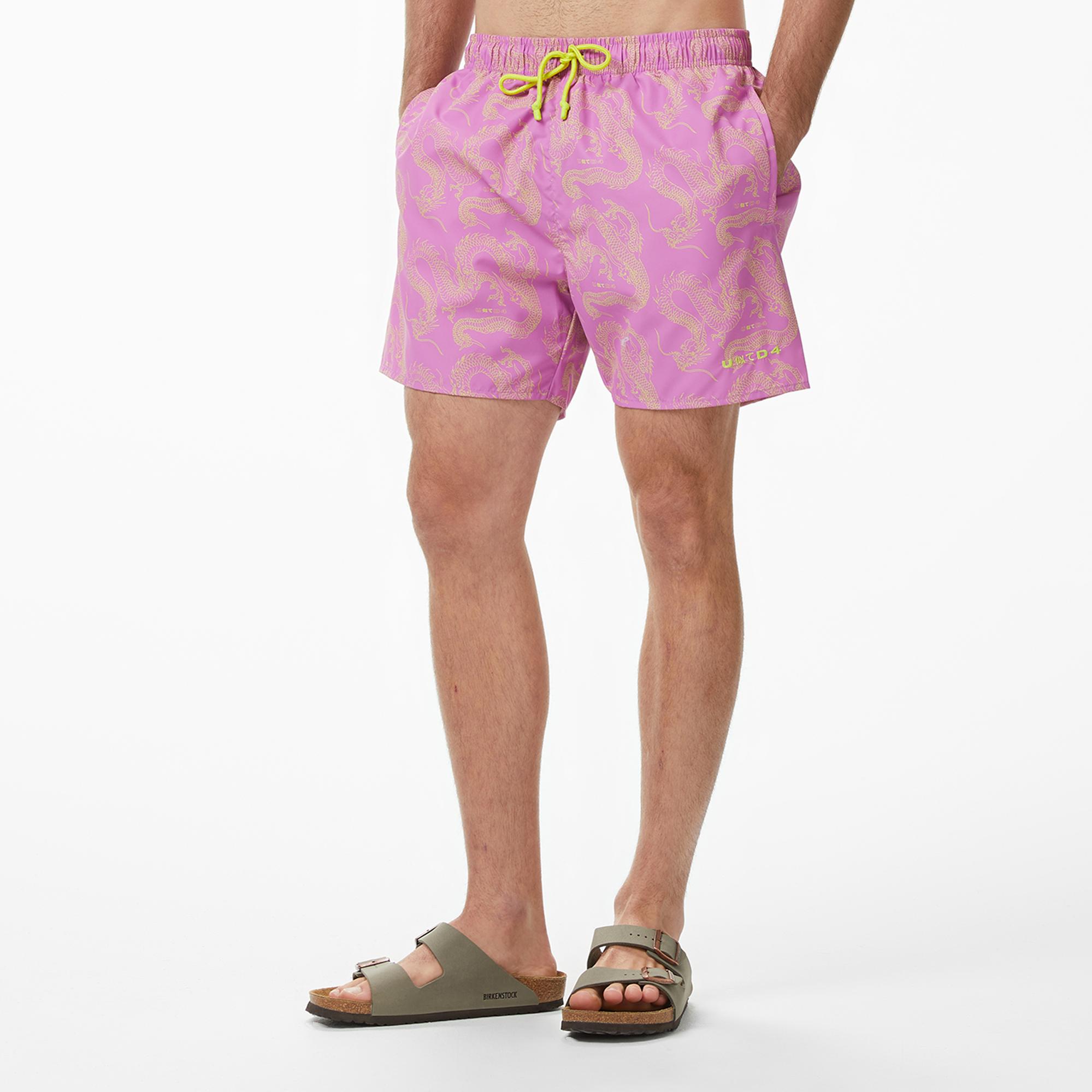 UNITED4 Comfort Fit Erkek Mor Deniz Şortu