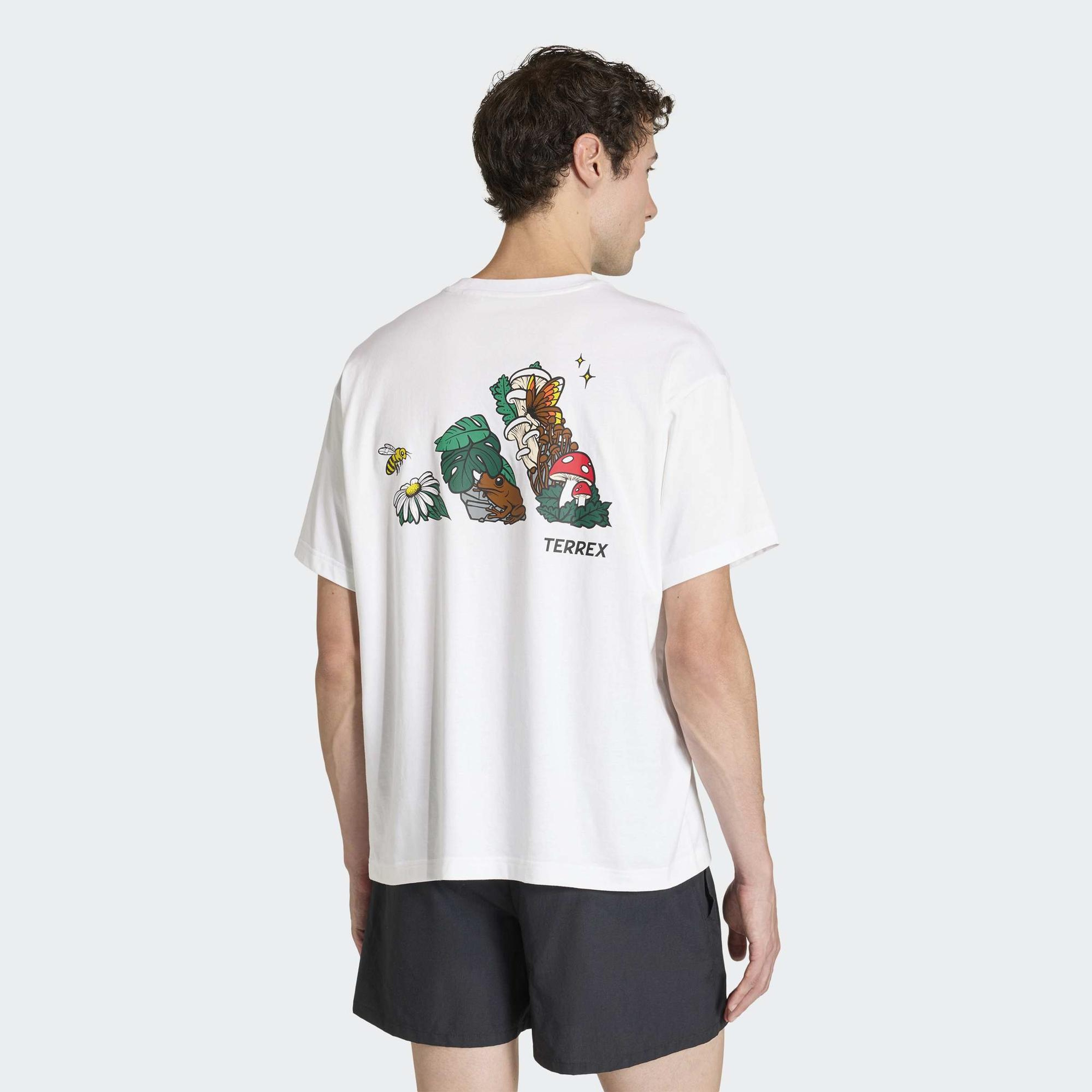 adidas Nature Yürüyüş Erkek Beyaz T-Shirt