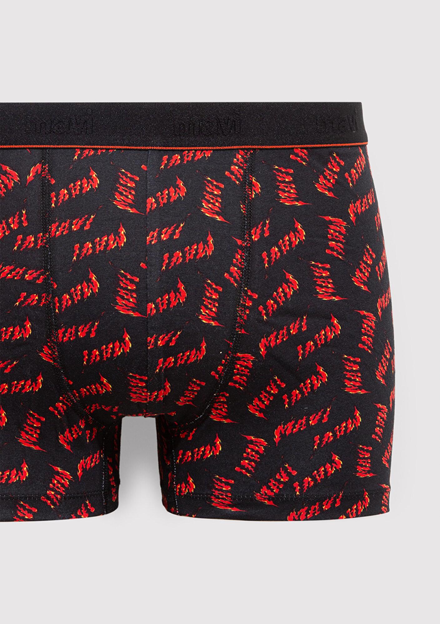 Mavi Baskılı Siyah Boxer 0911306-900