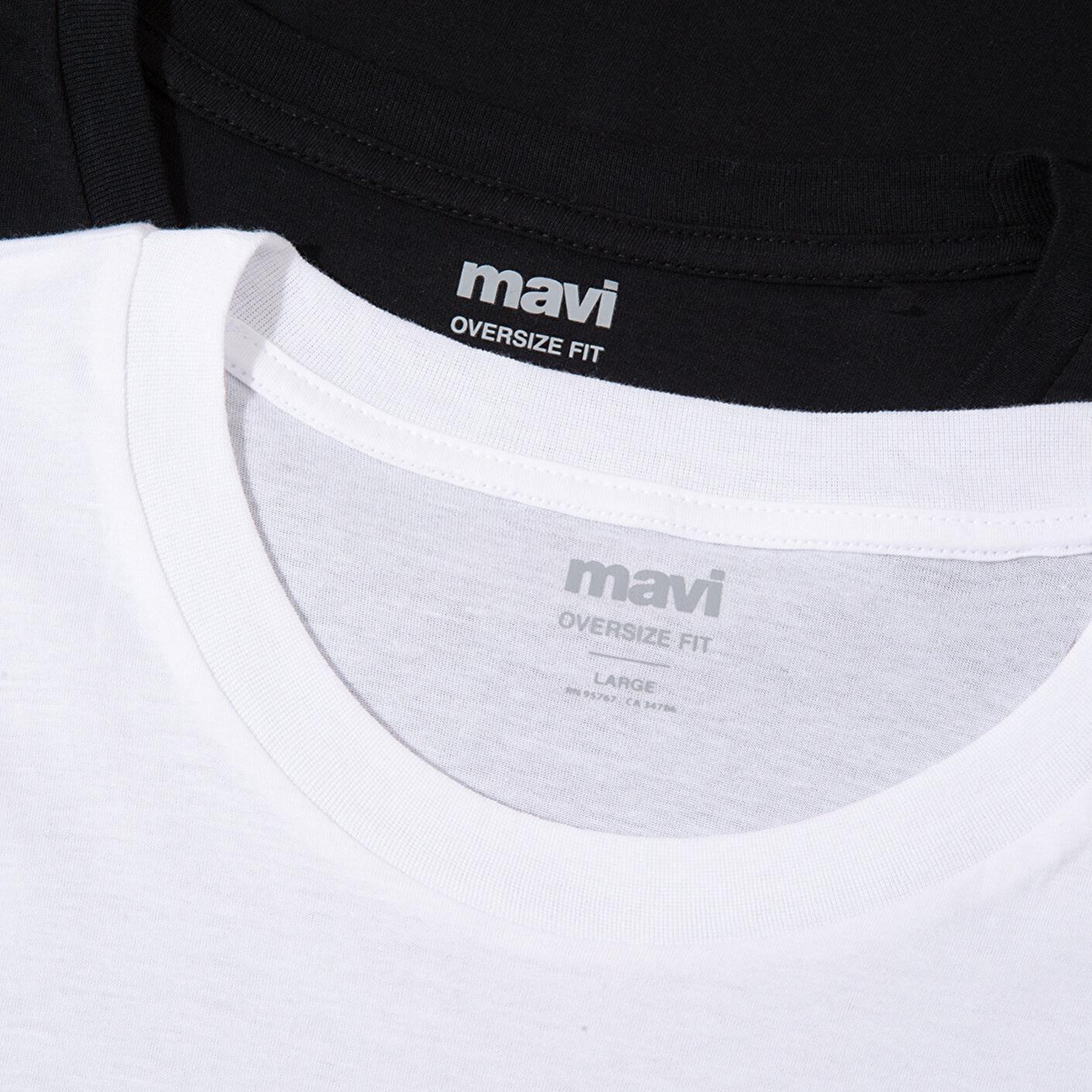 Mavi 2li Oversize Basic Tişört Oversize / Geniş Kesim 0612162-620