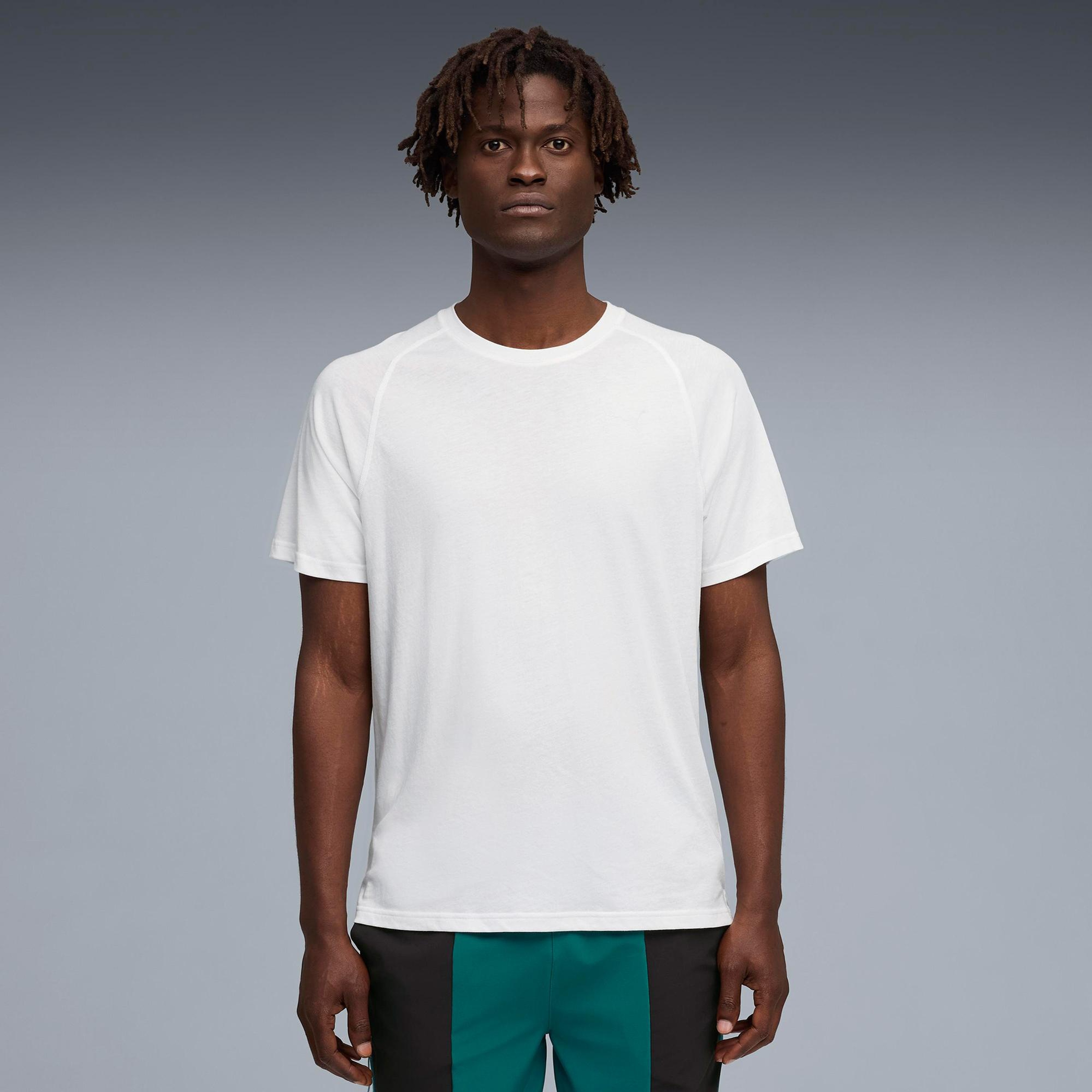 Puma Pwrtrain Triblend Erkek Beyaz Antrenman T-Shirt