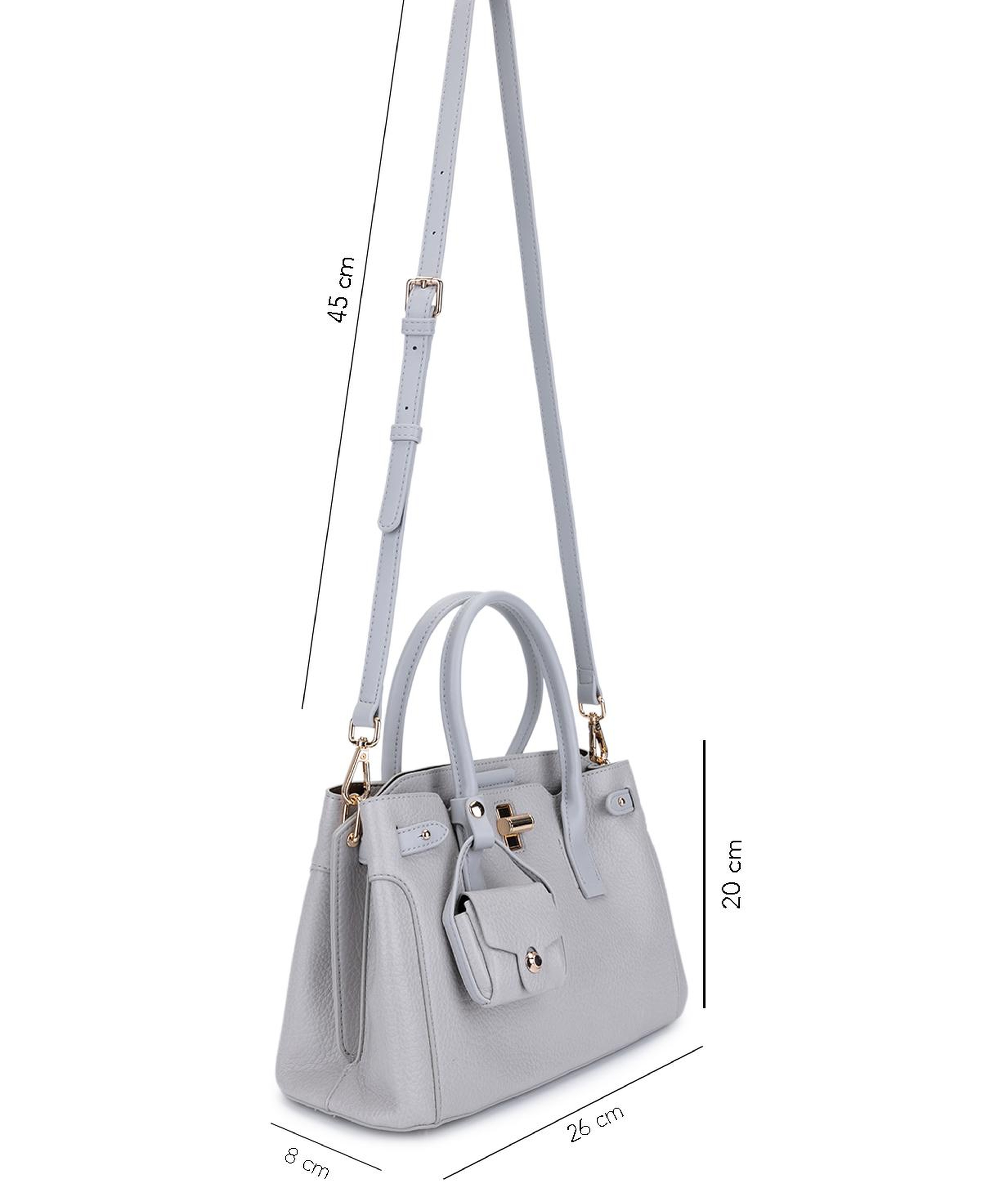 Tamer Tanca Kadın Suni Deri Gri El Çantası