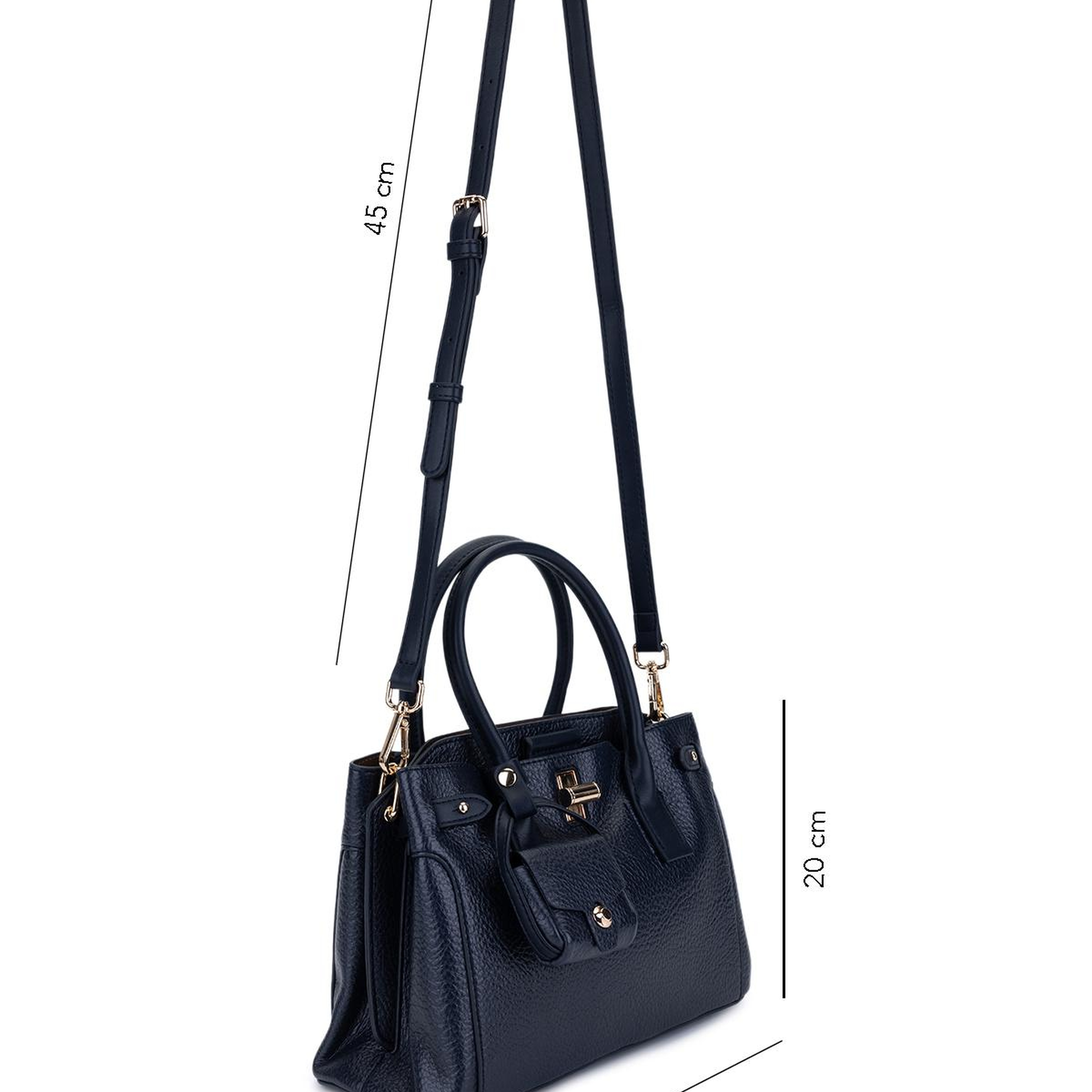 Tamer Tanca Kadın Suni Deri Lacivert El Çantası