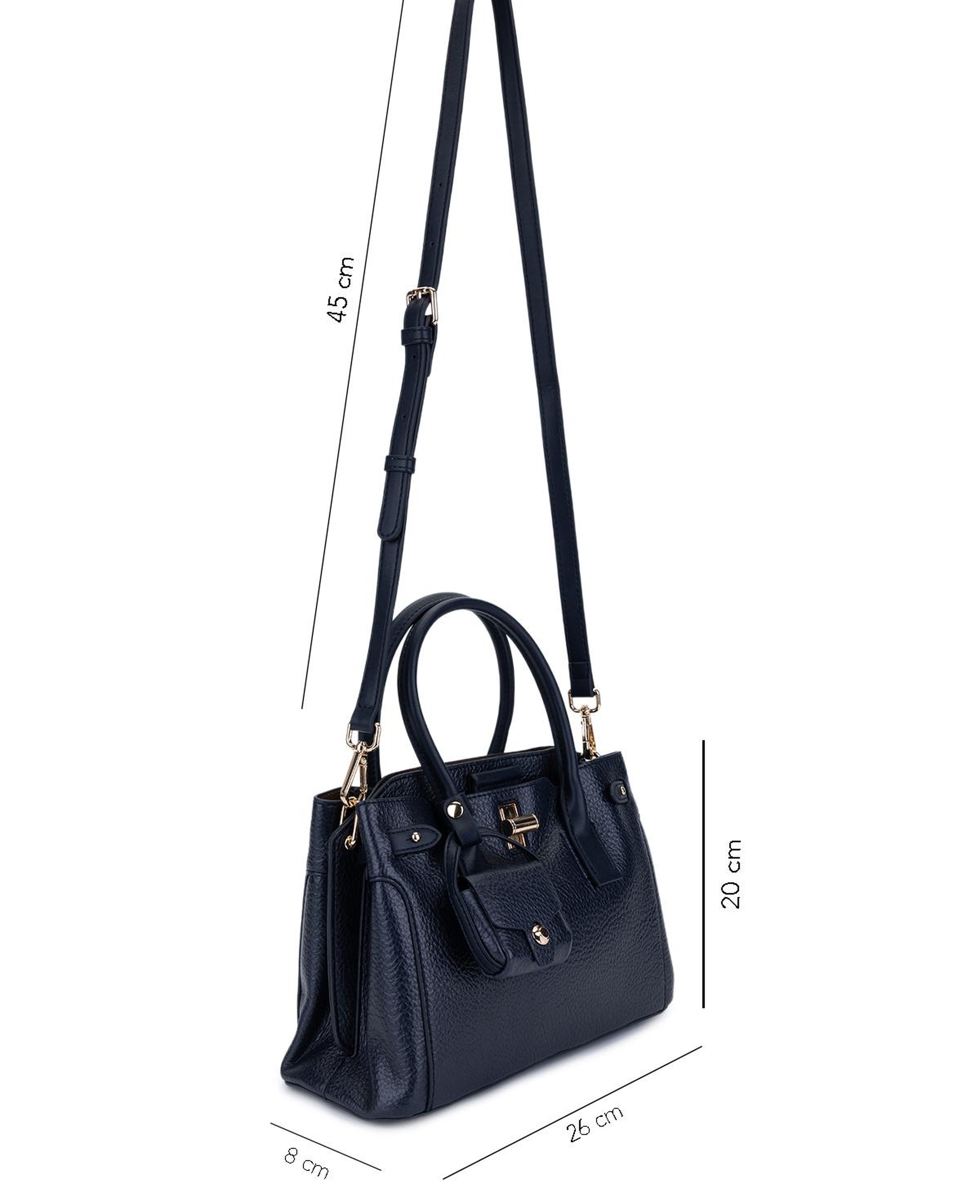 Tamer Tanca Kadın Suni Deri Lacivert El Çantası