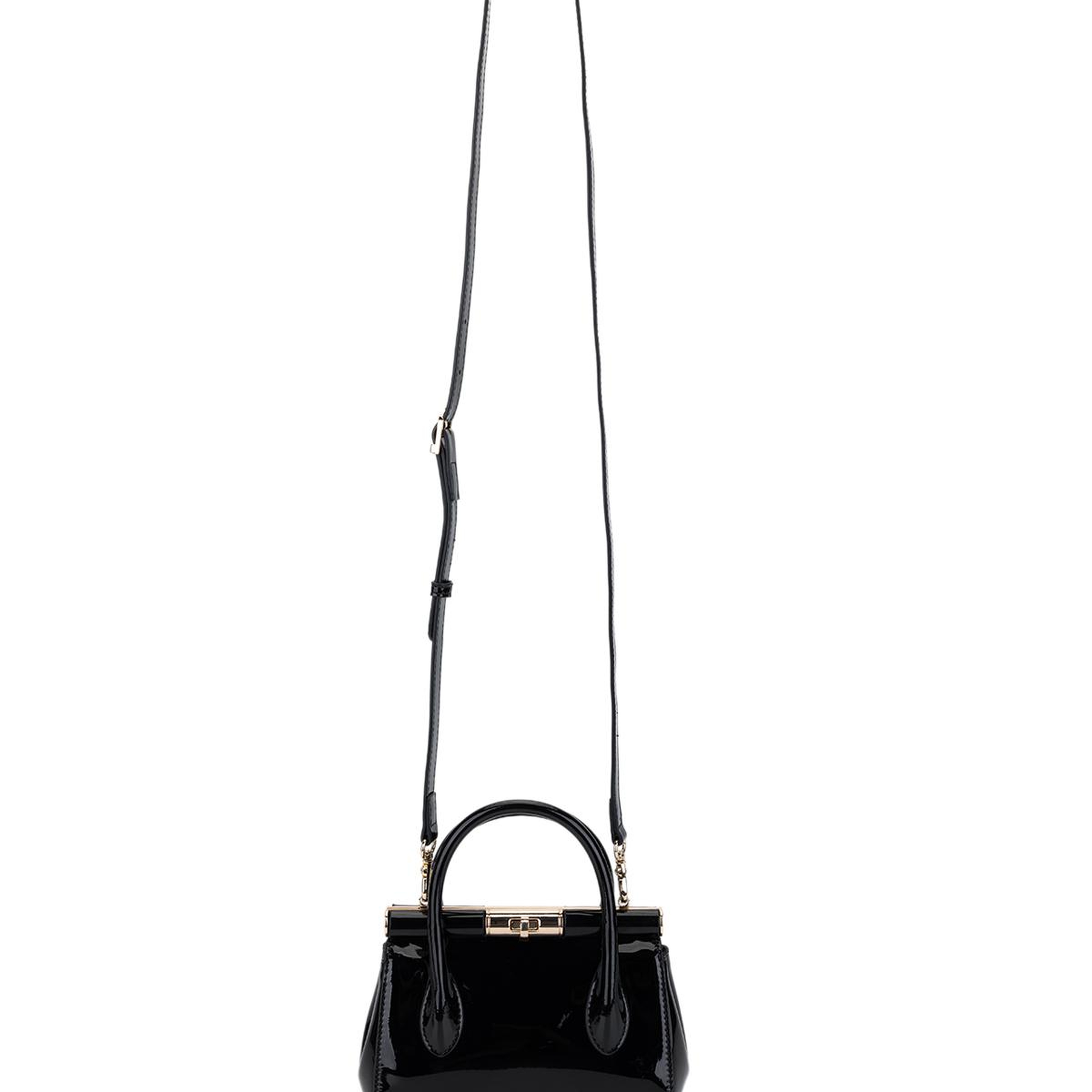 Tamer Tanca Kadın Suni Deri Siyah Rugan El Çantası