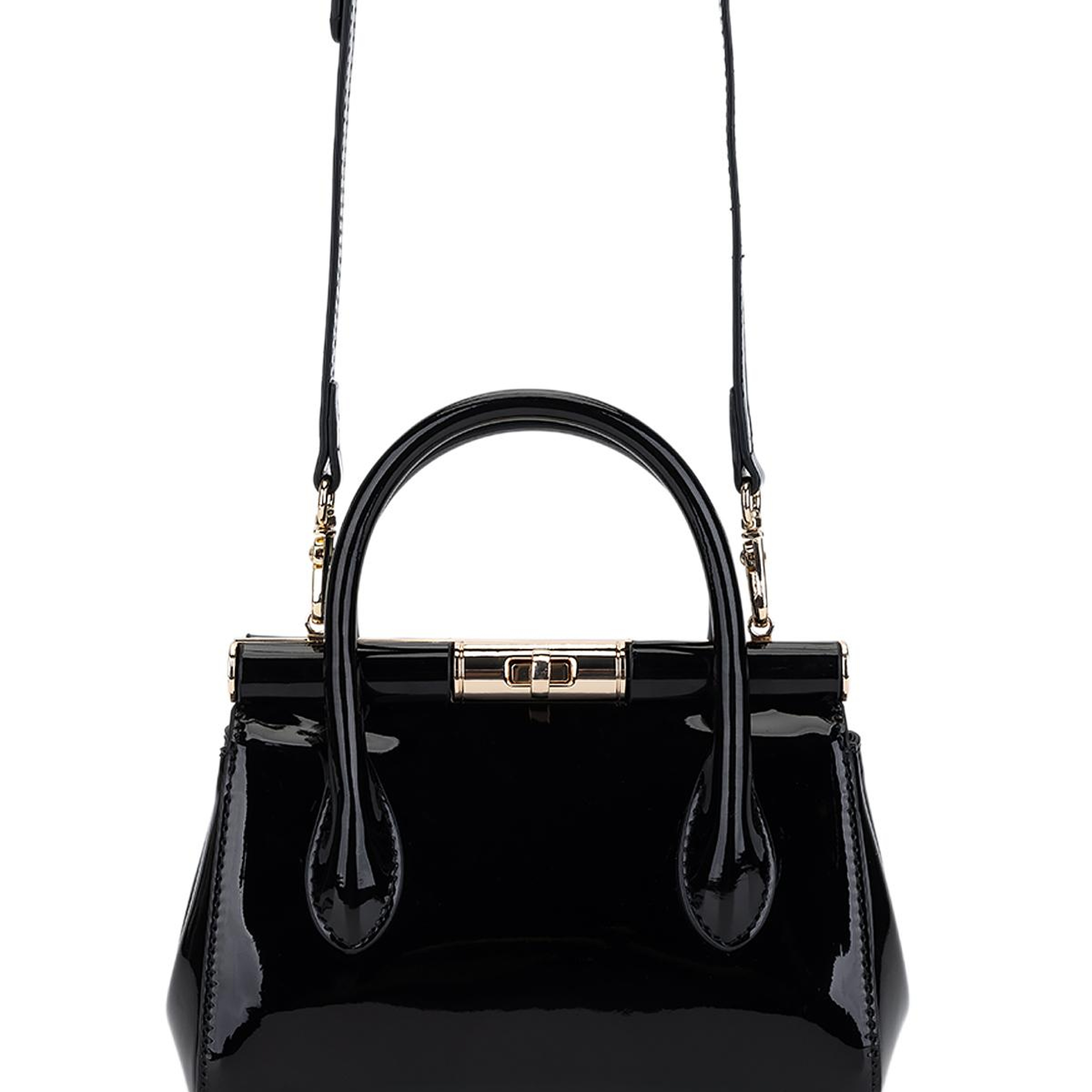 Tamer Tanca Kadın Suni Deri Siyah Rugan El Çantası