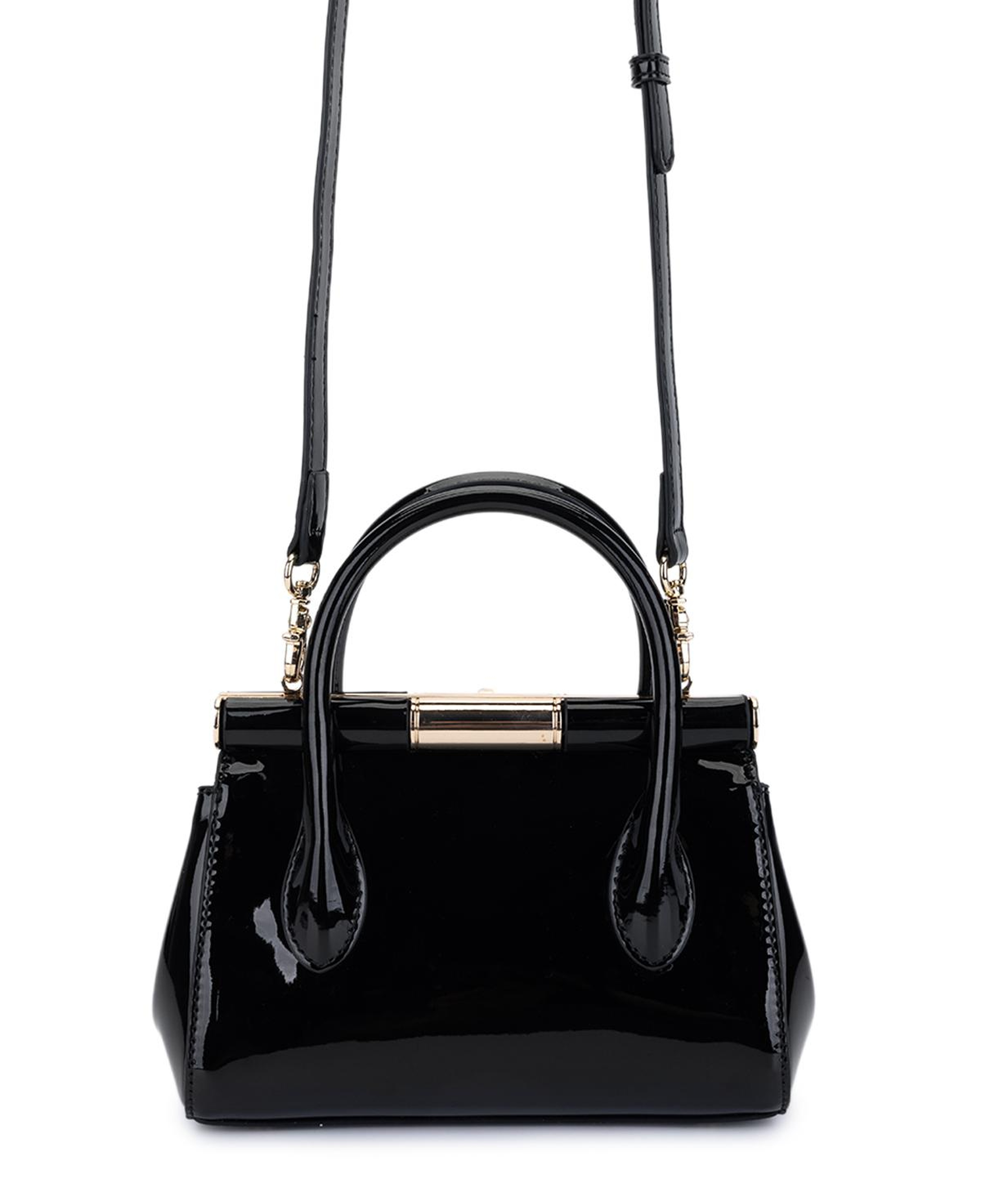 Tamer Tanca Kadın Suni Deri Siyah Rugan El Çantası