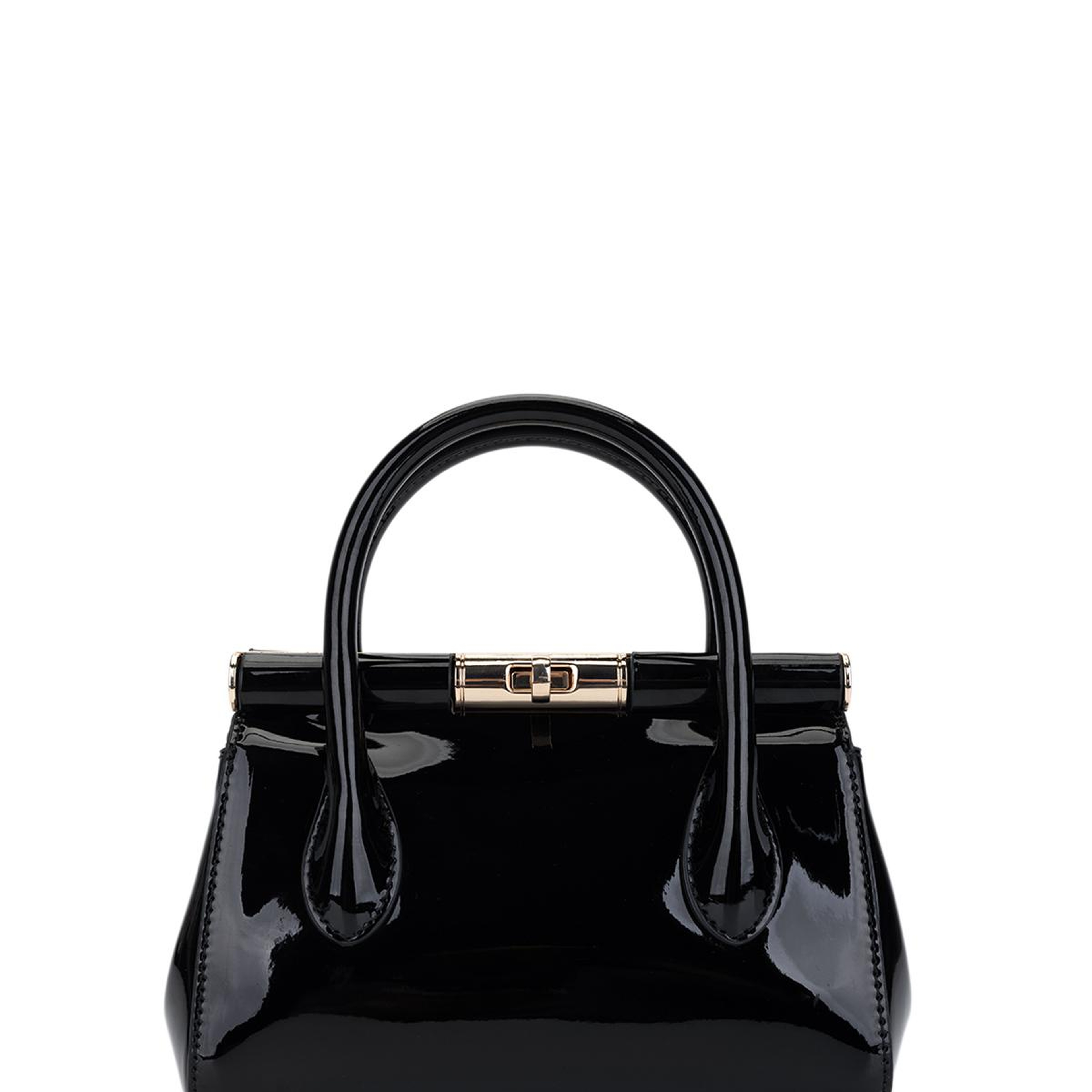 Tamer Tanca Kadın Suni Deri Siyah Rugan El Çantası