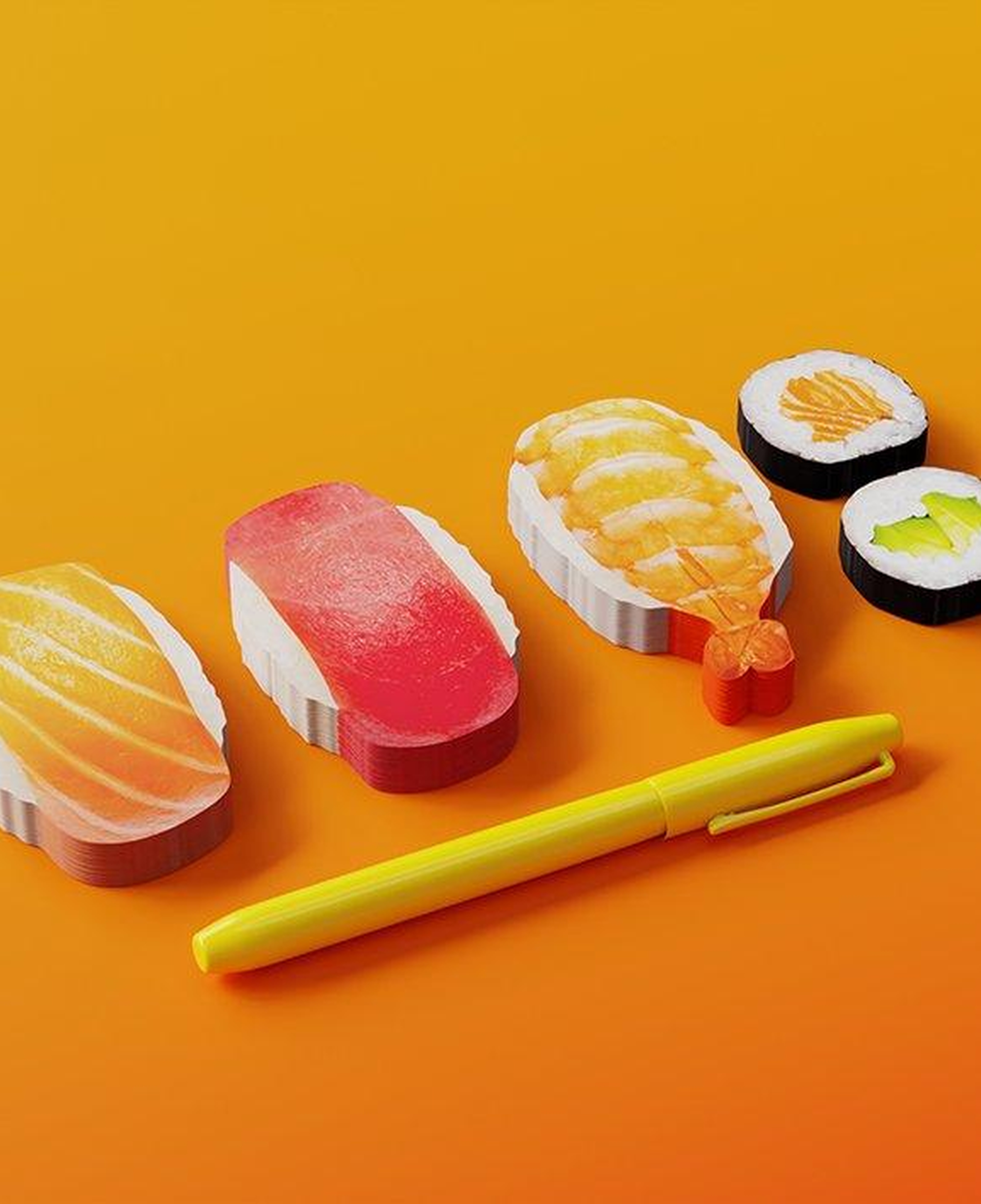 Mustard Sushi Bento Sticky Not Kağıdı ve Page Marker Seti