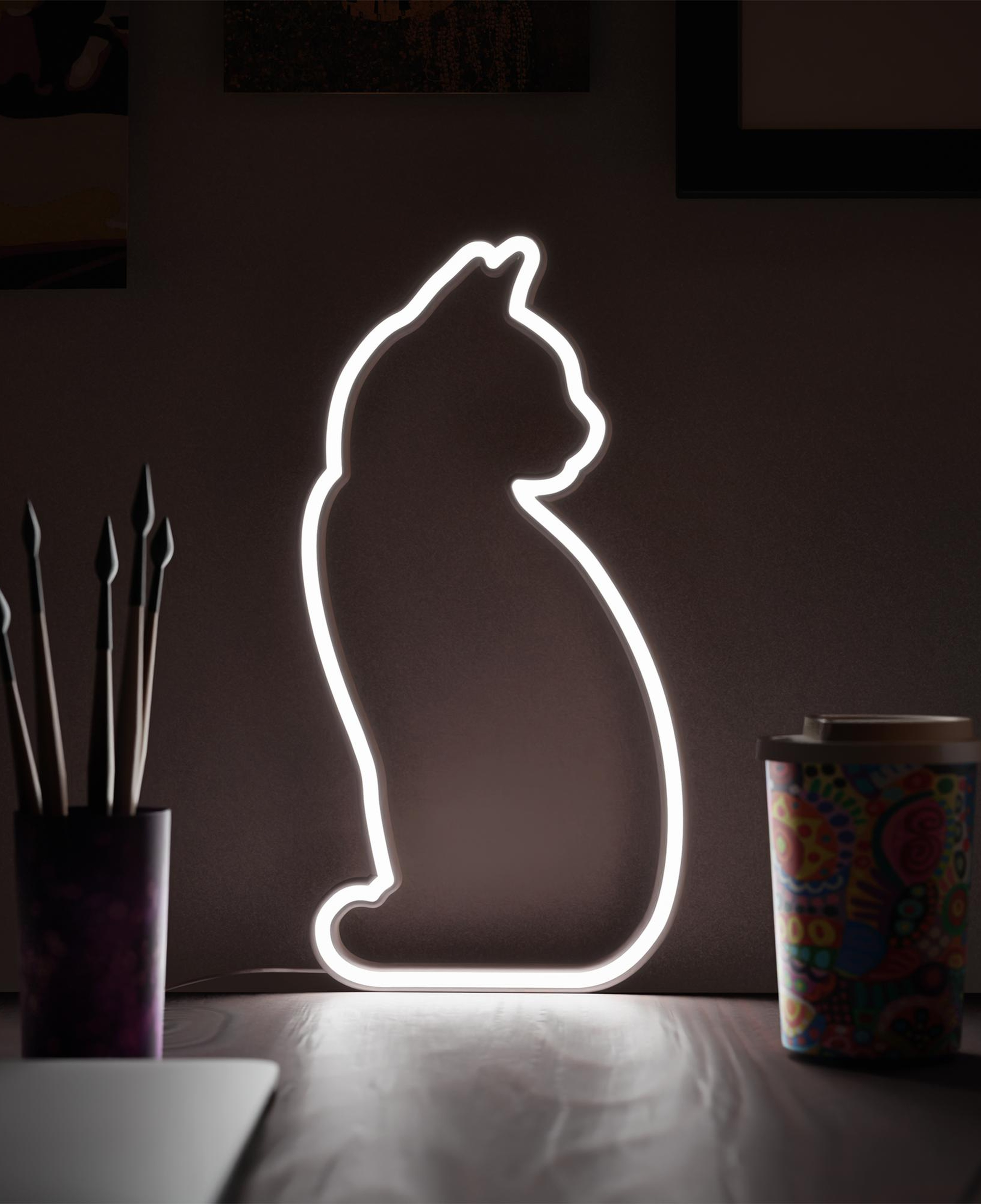 Mustard Cat Led Işık
