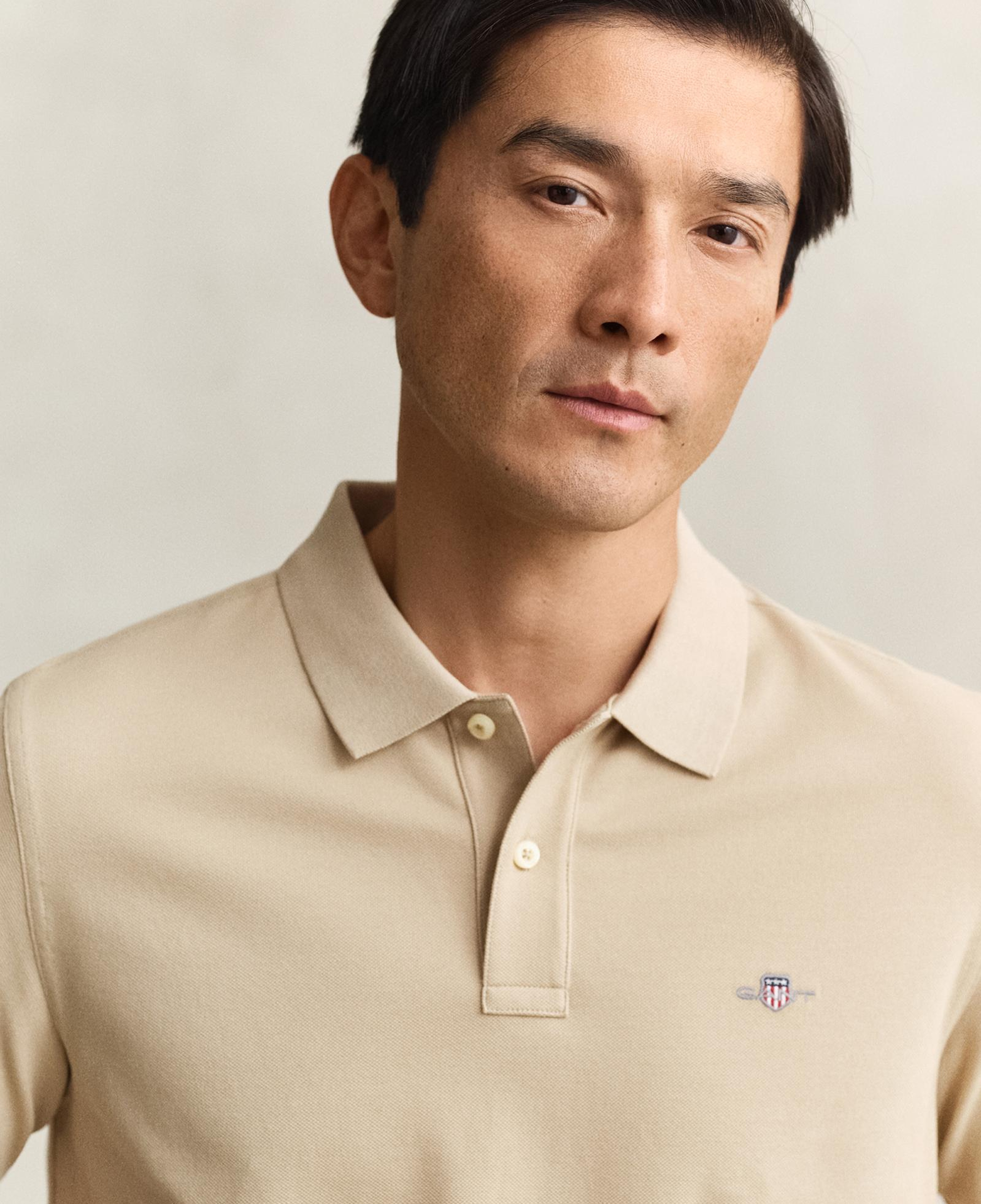GANT Erkek Bej Regular Fit Logolu Polo Yaka T-Shirt