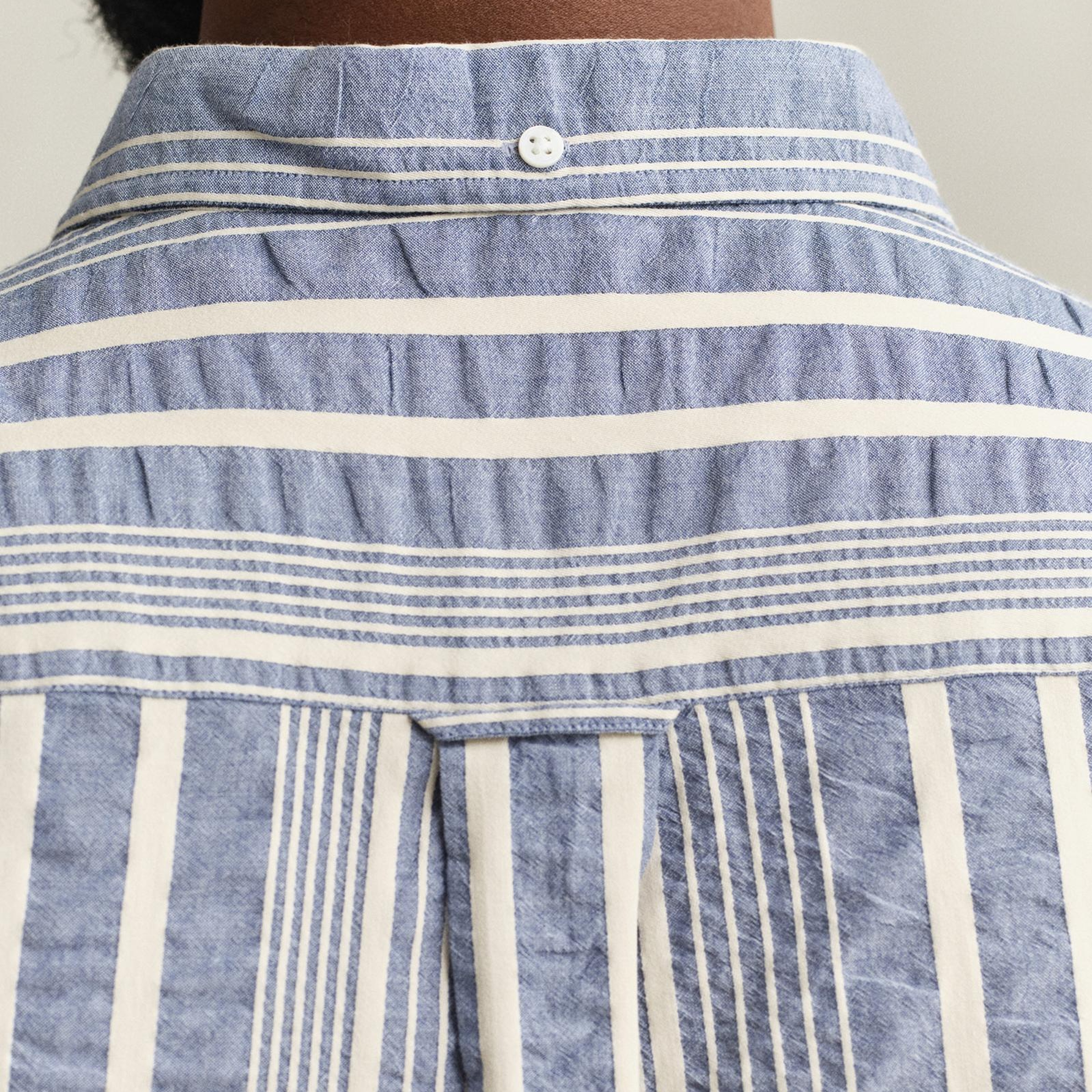 GANT Erkek Mavi Relaxed Fit Çizgili Gömlek