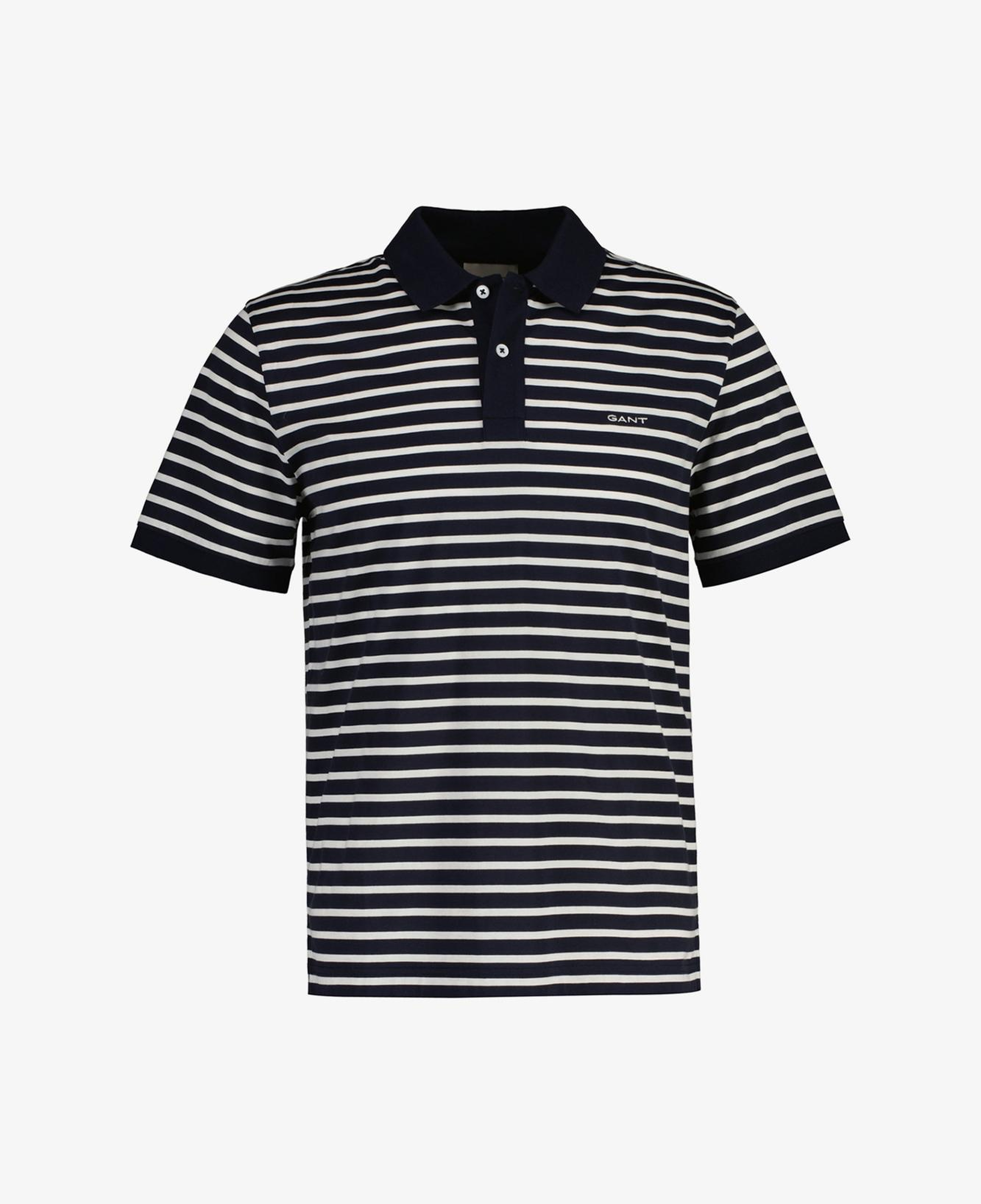 GANT Erkek Lacivert Regular Fit Yaka Çizgili Polo Yaka T-Shirt