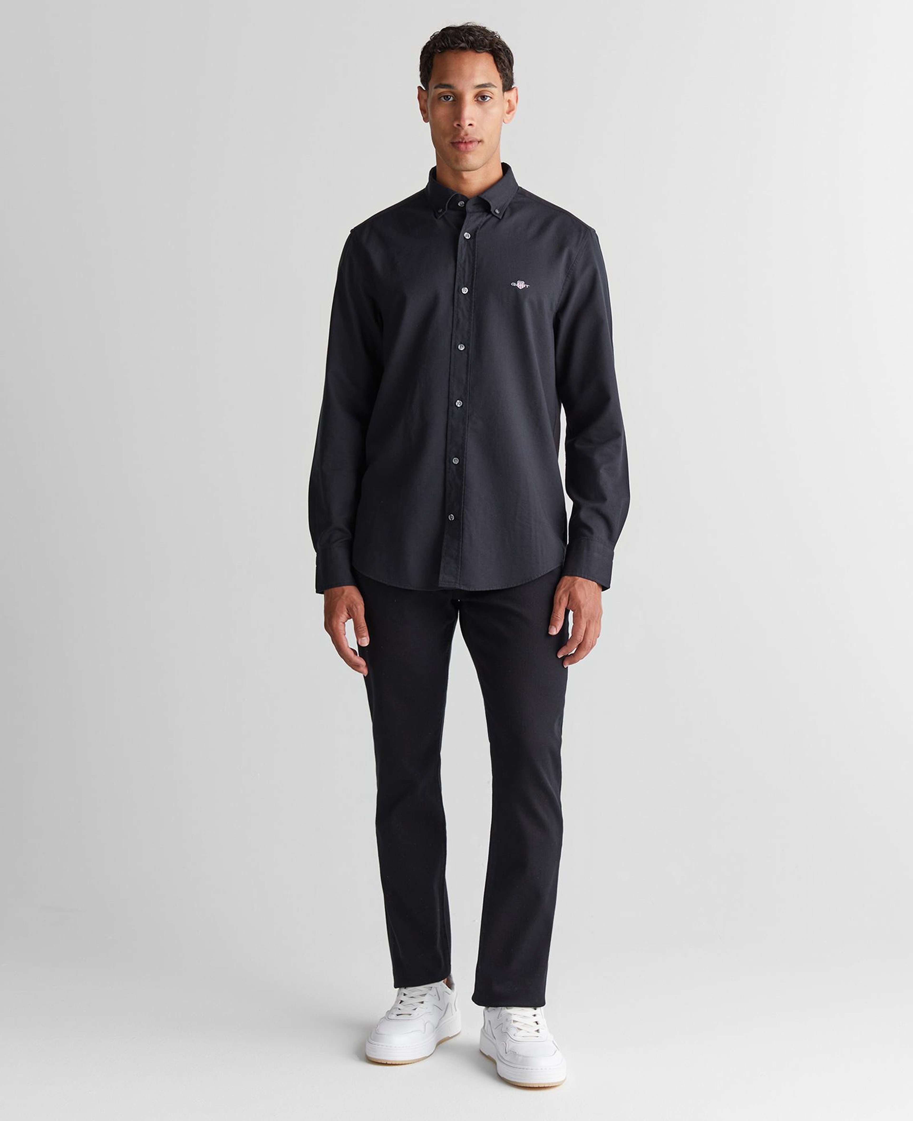 GANT Erkek Siyah Düğmeli Yaka Logolu Gömlek