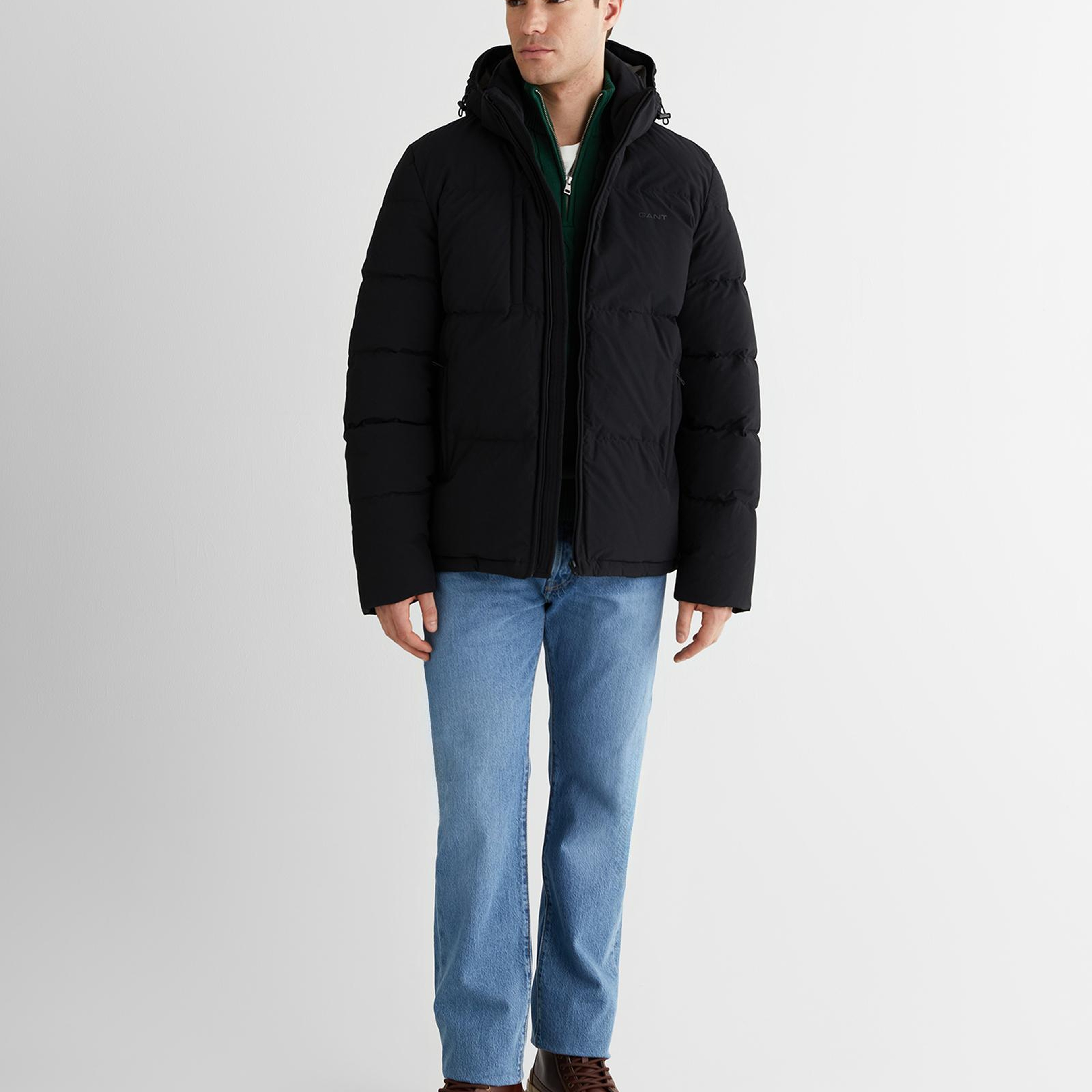 GANT Erkek Siyah Regular Fit Fermuarlı Mont