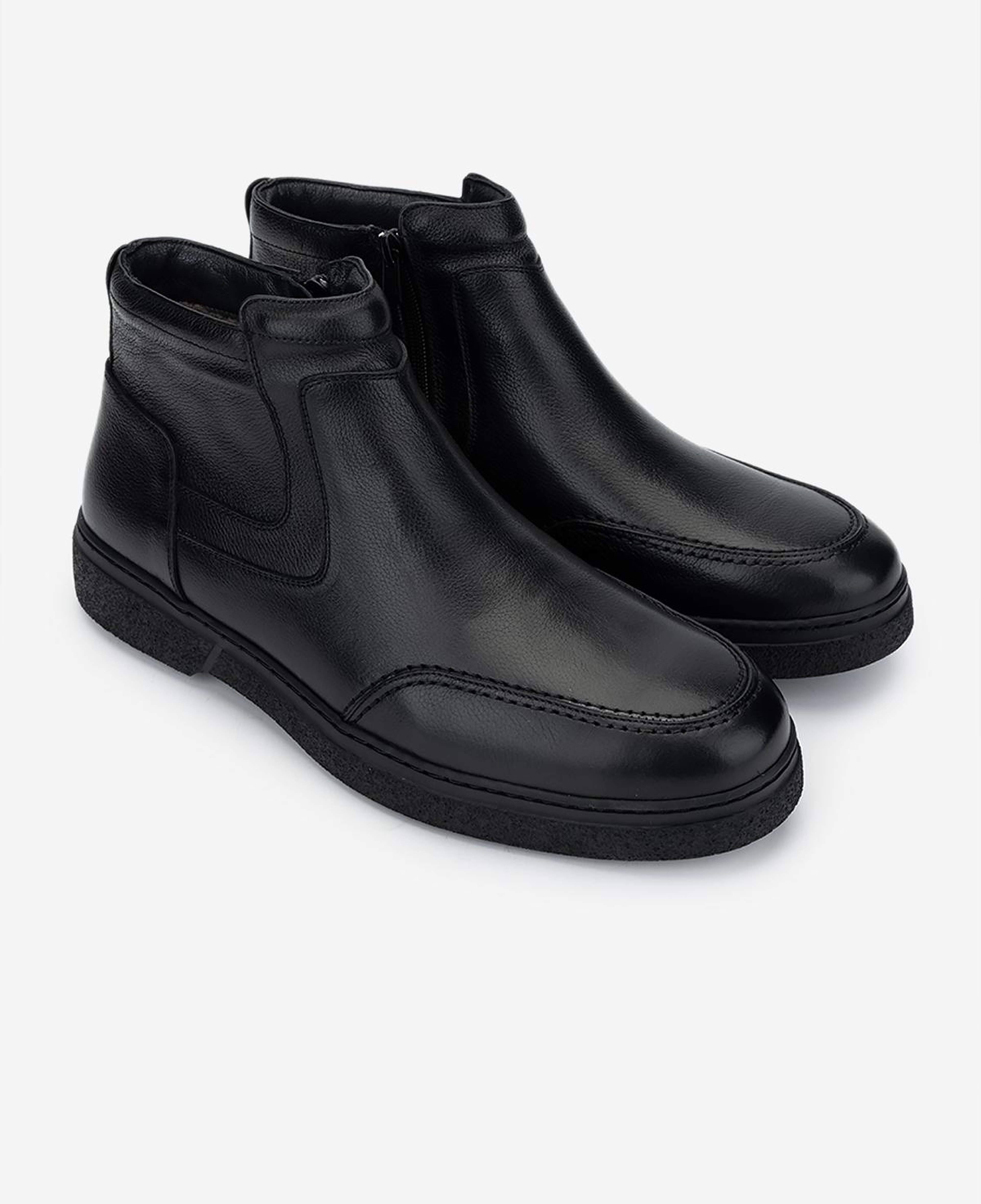 Valmenti Erkek Hakiki Deri Siyah Casual Bot