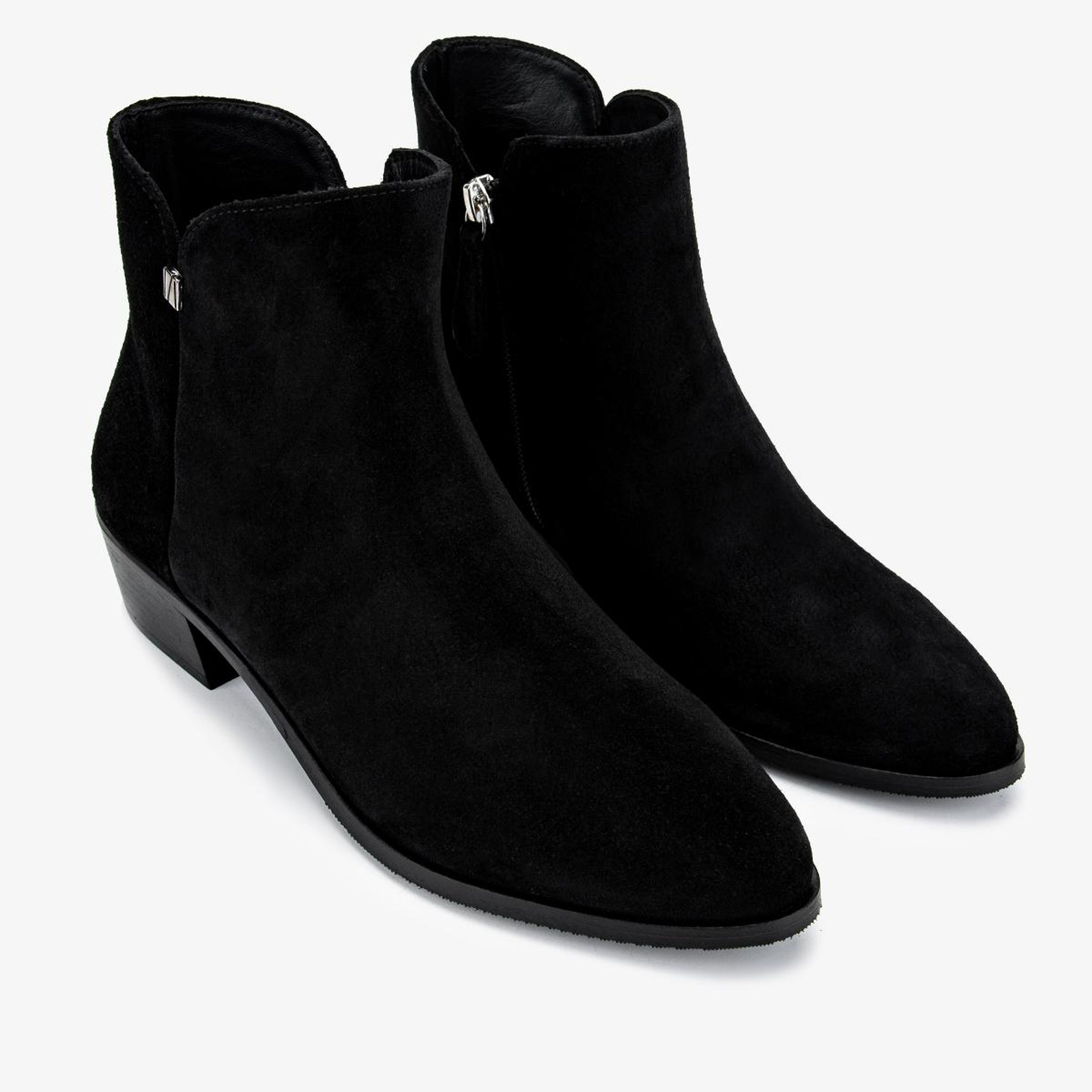 Valmenti Kadın Hakiki Deri Siyah Süet Topuklu Bot