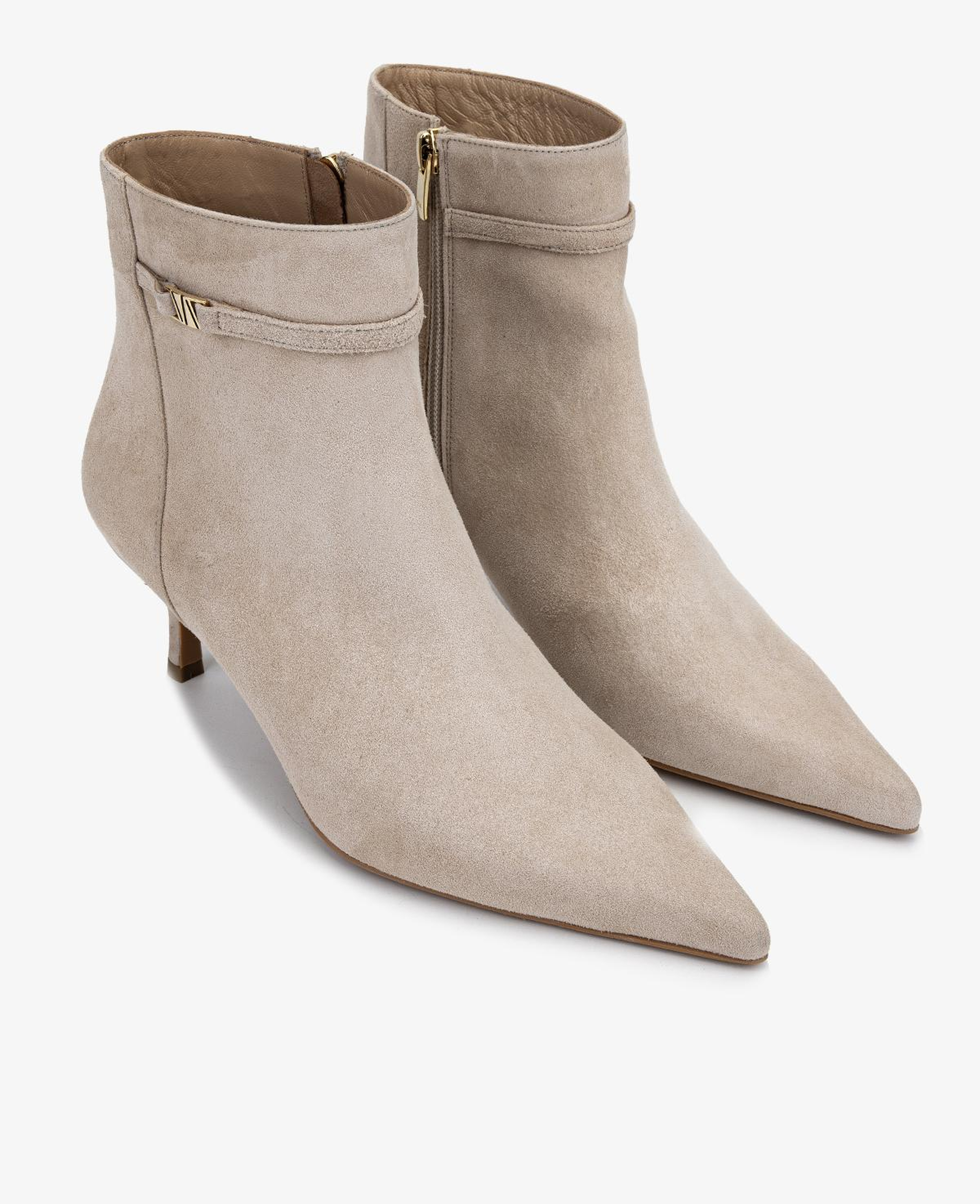 Valmenti Kadın Hakiki Deri Bej Süet Topuklu Bot