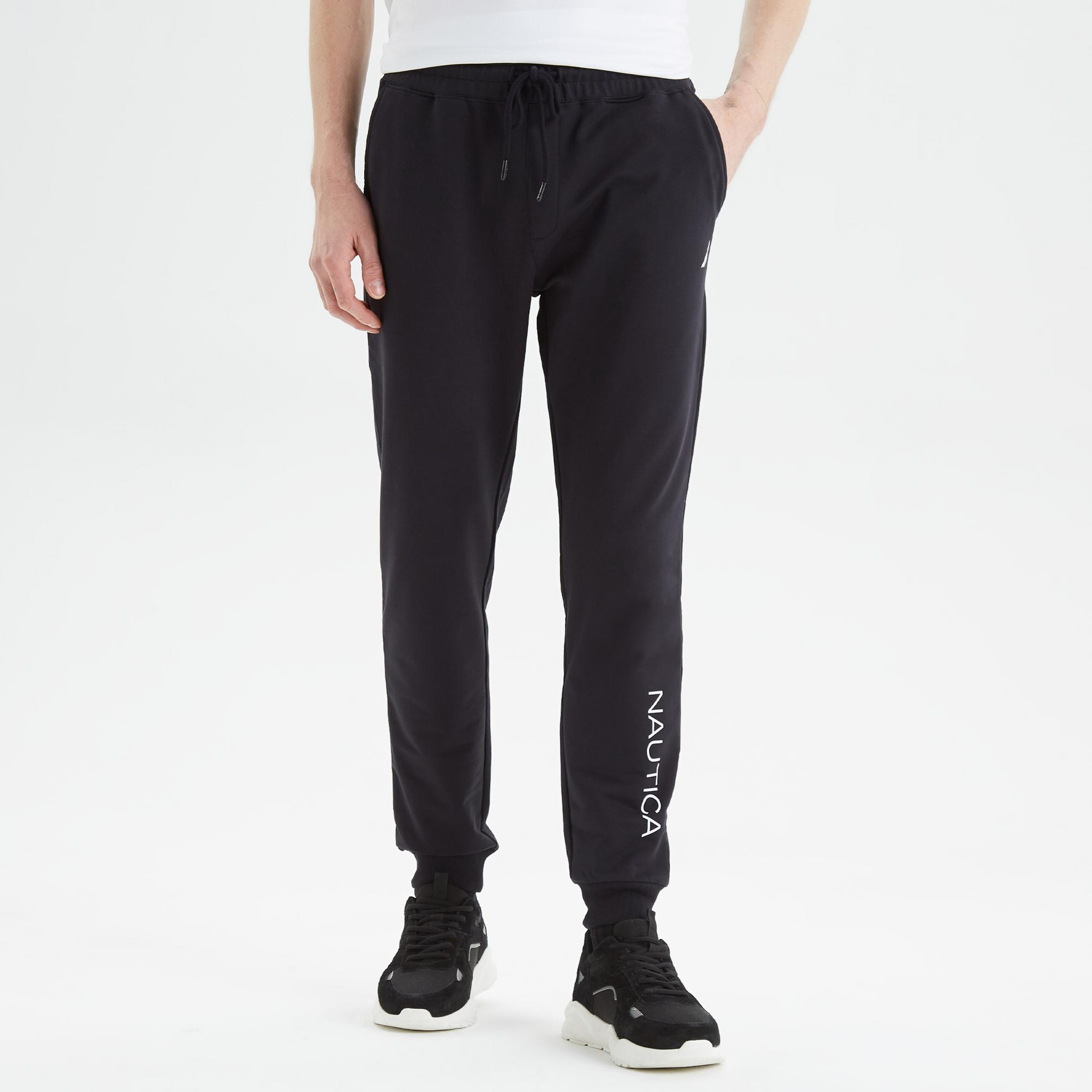 Nautica Erkek Siyah Standart Fit Eşofman Altı