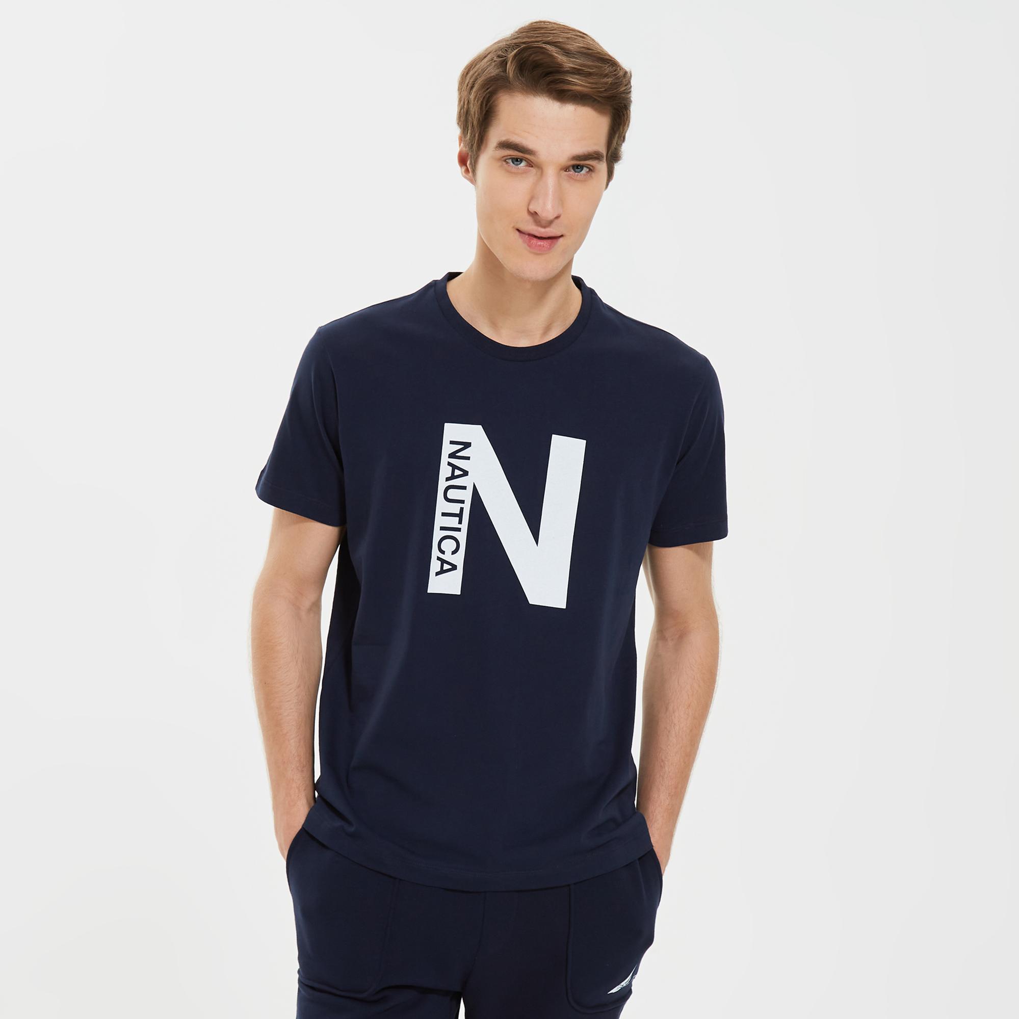 Nautica Erkek Lacivert Standart Fit T-Shirt