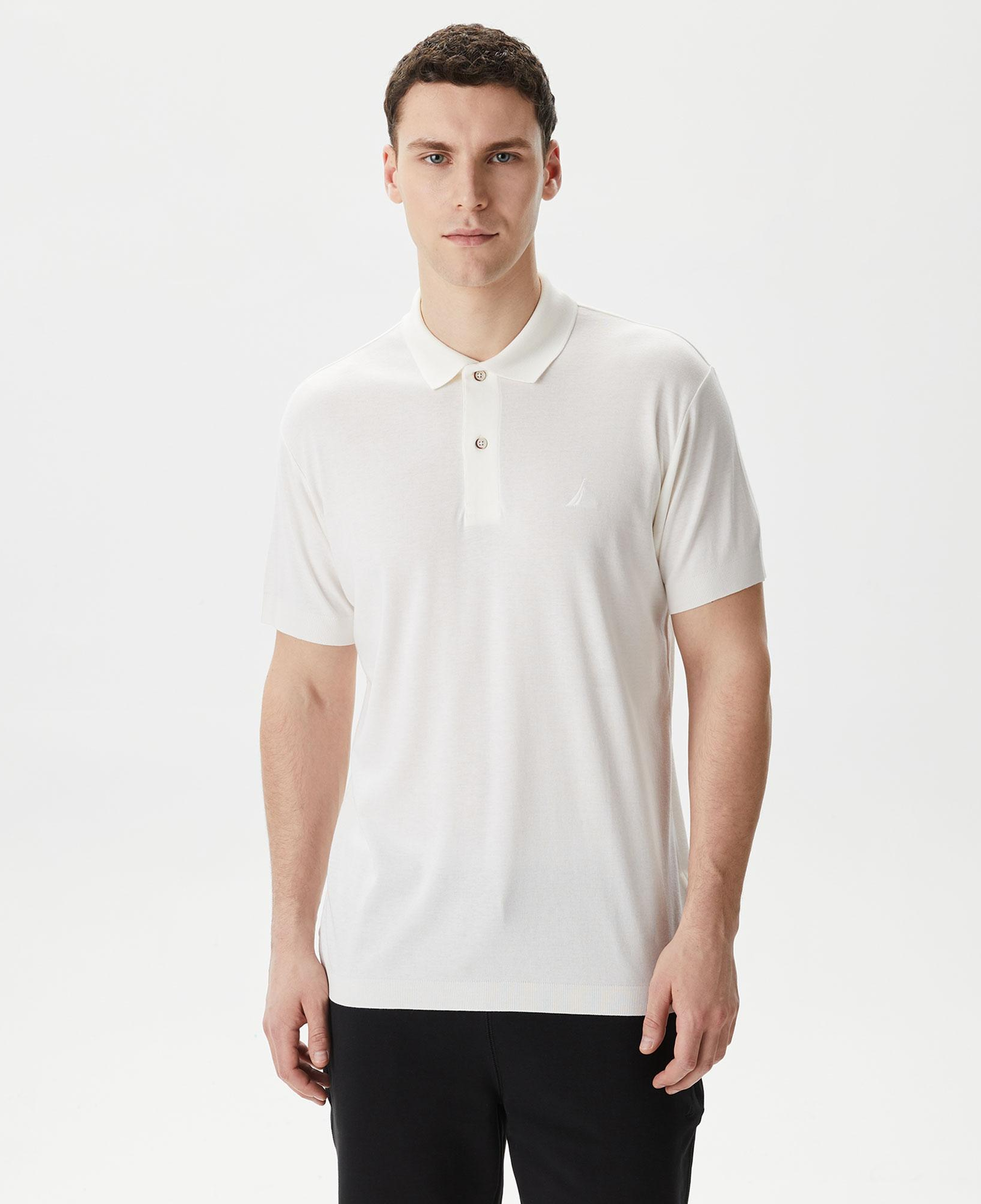 Nautica Erkek Kırık Beyaz Classic Fit Kısa Kollu Polo Yaka T-Shirt