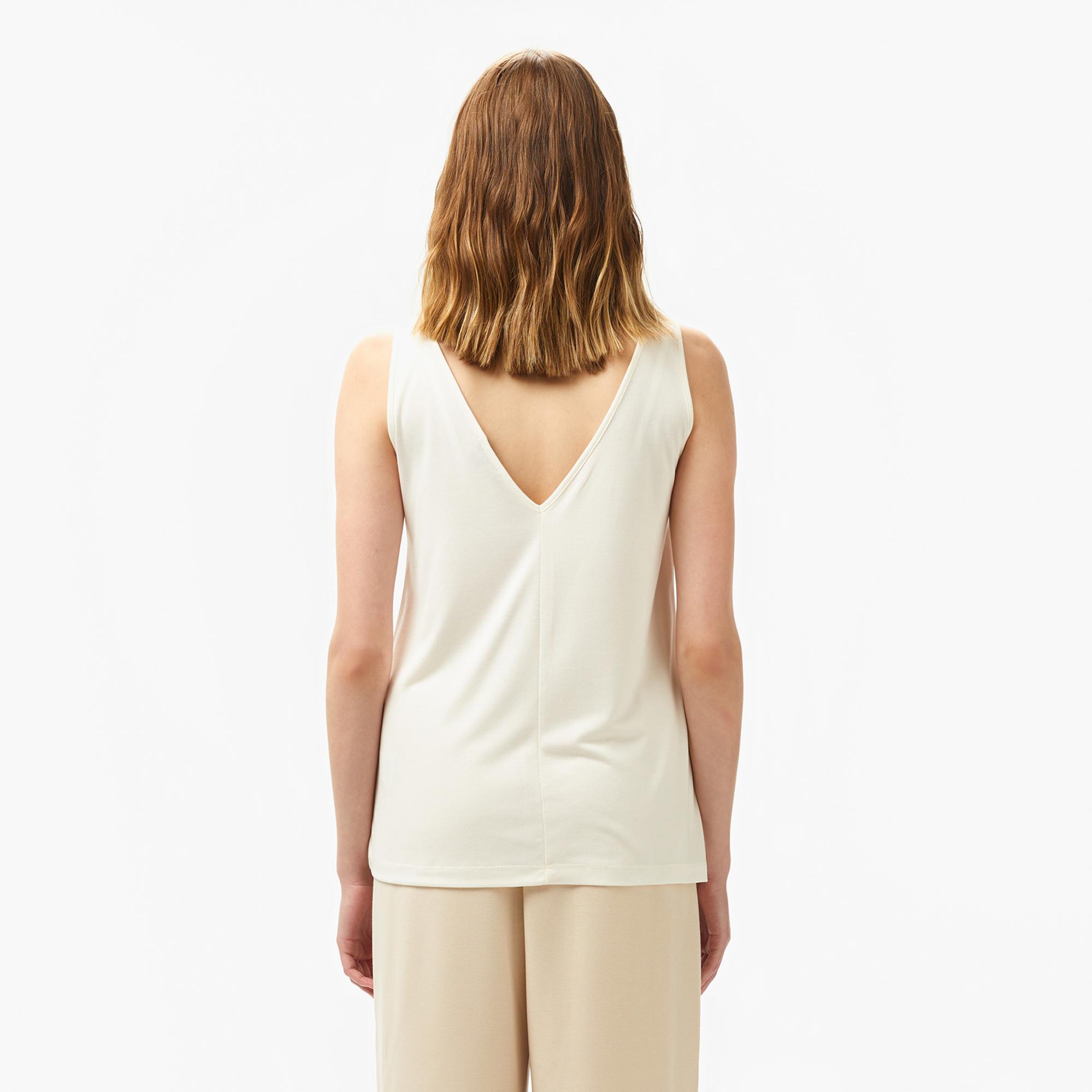 Nautica Kadın Krem Relaxed Fit T-Shirt