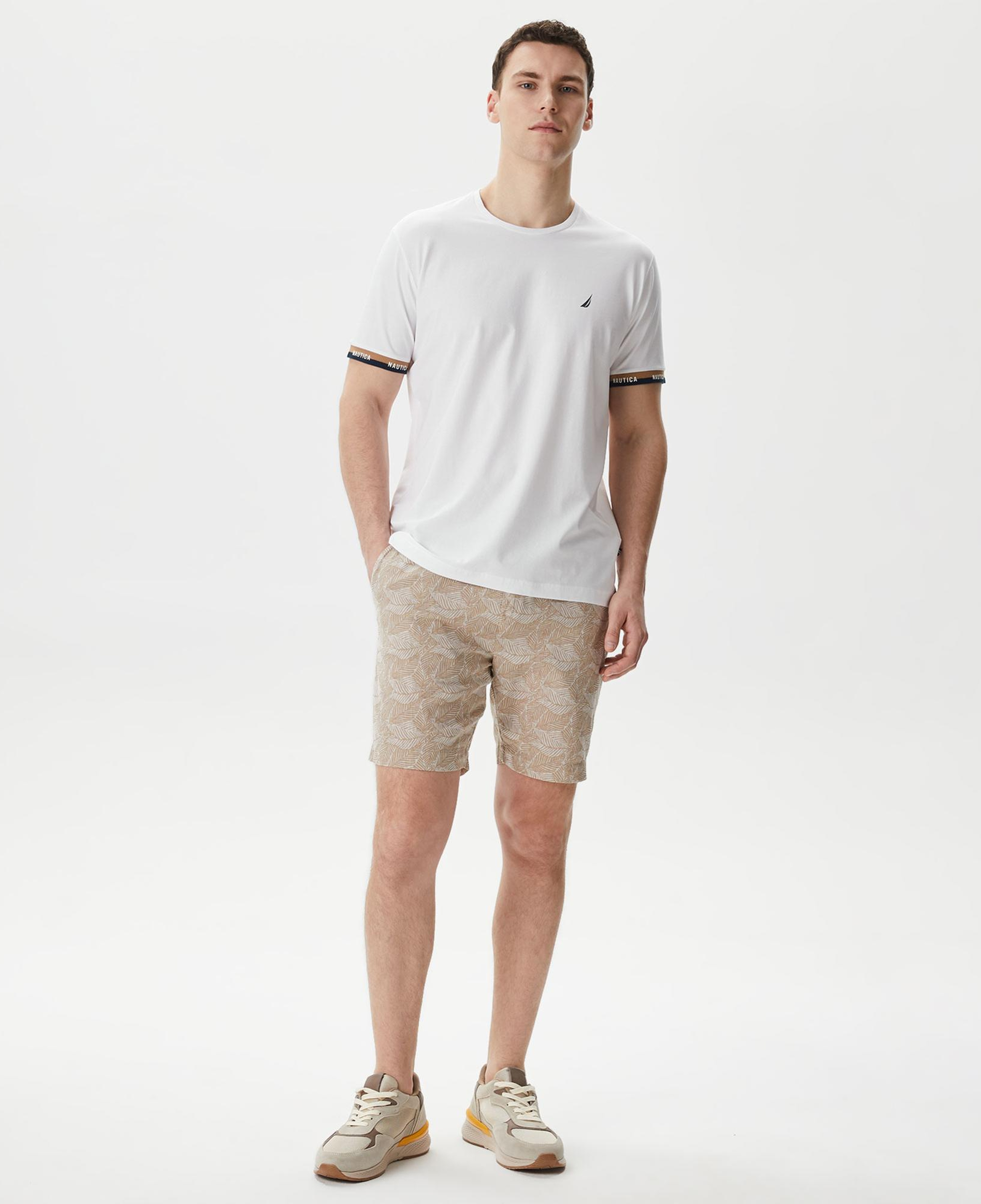 Nautica Erkek Bej Keten Bermuda