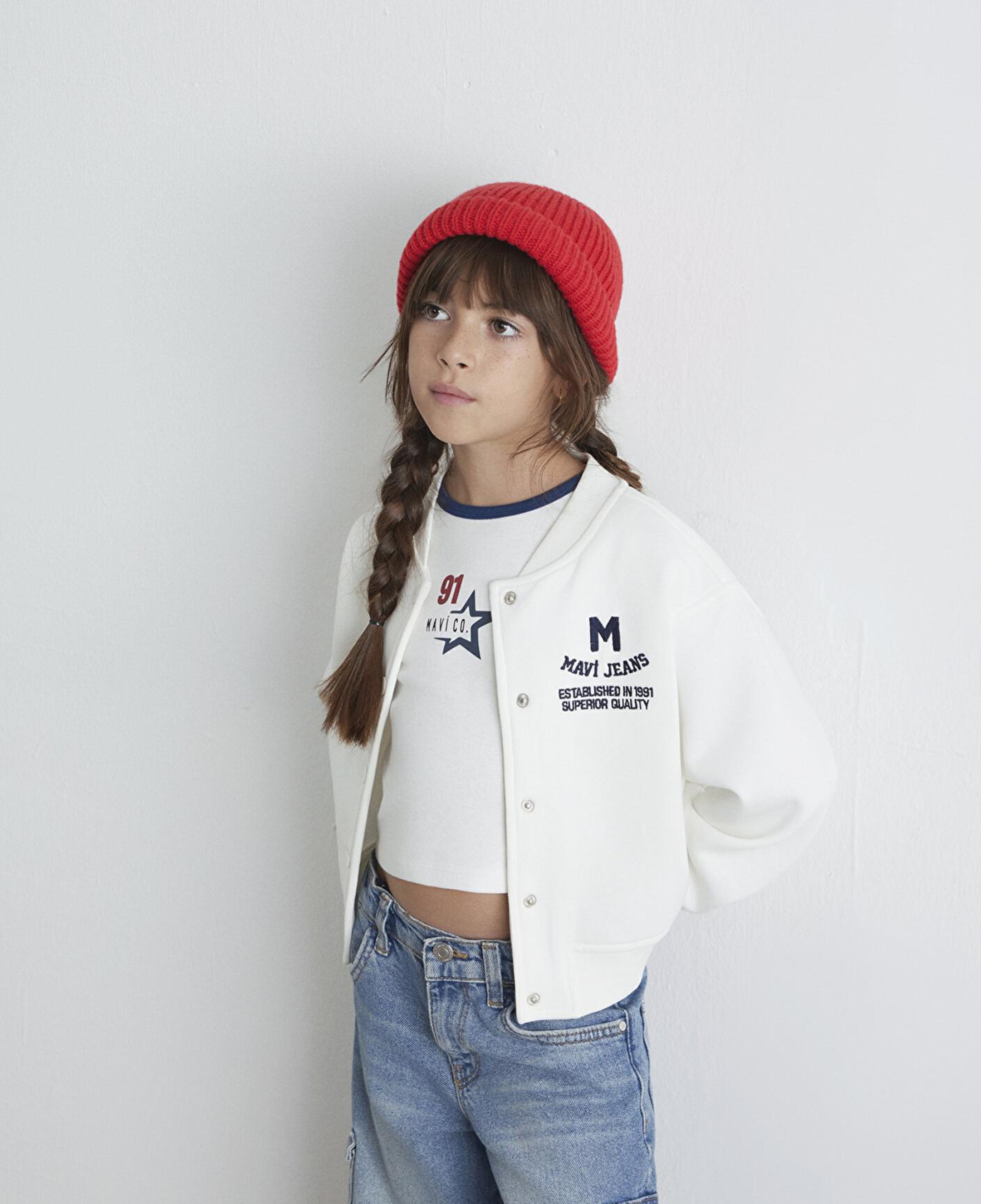 Mavi M Logo Patchli Ekru Bomber Ceket 7S10086-70057