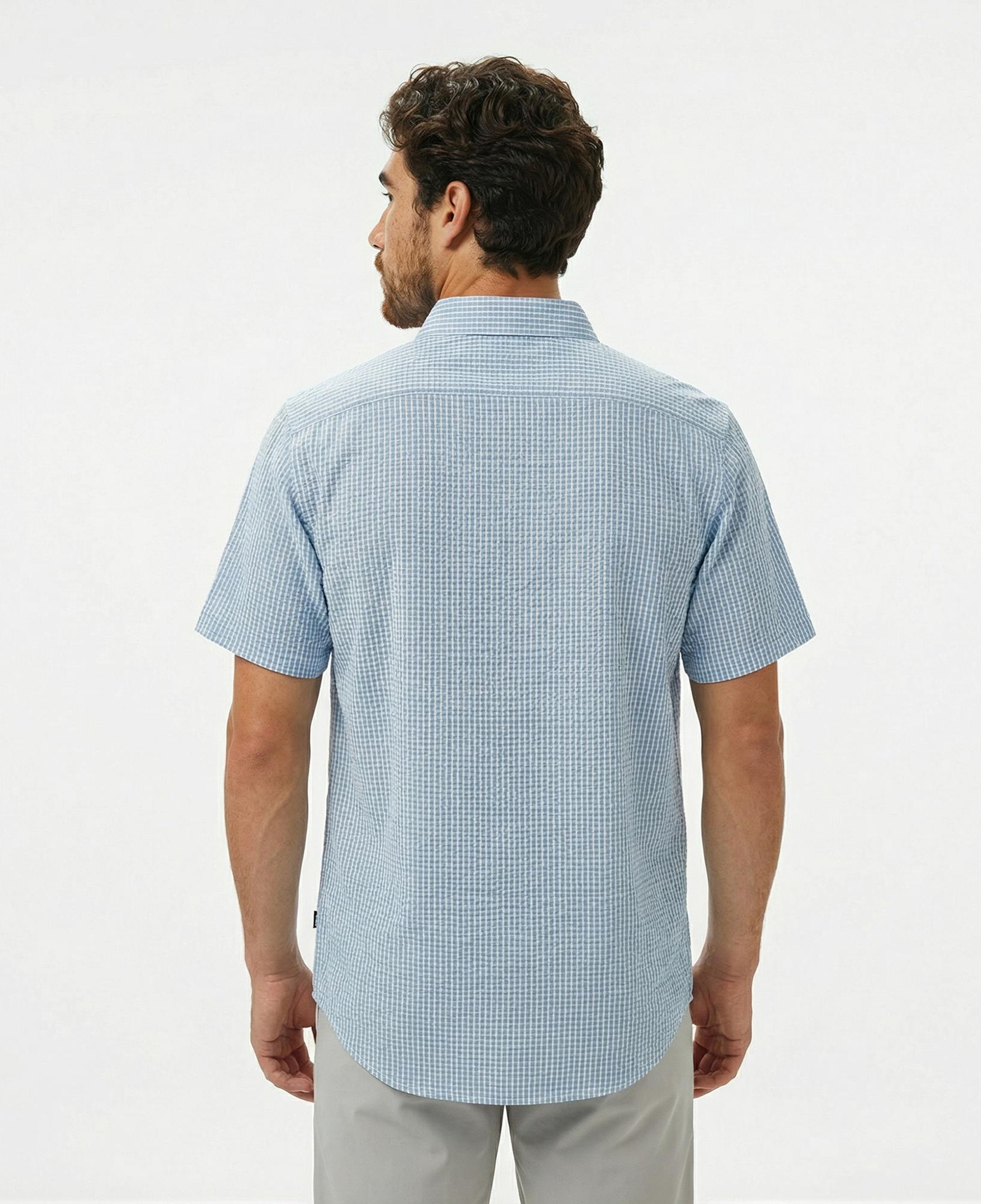 Nautica Erkek Mavi Classic Fit Çizgili Gömlek