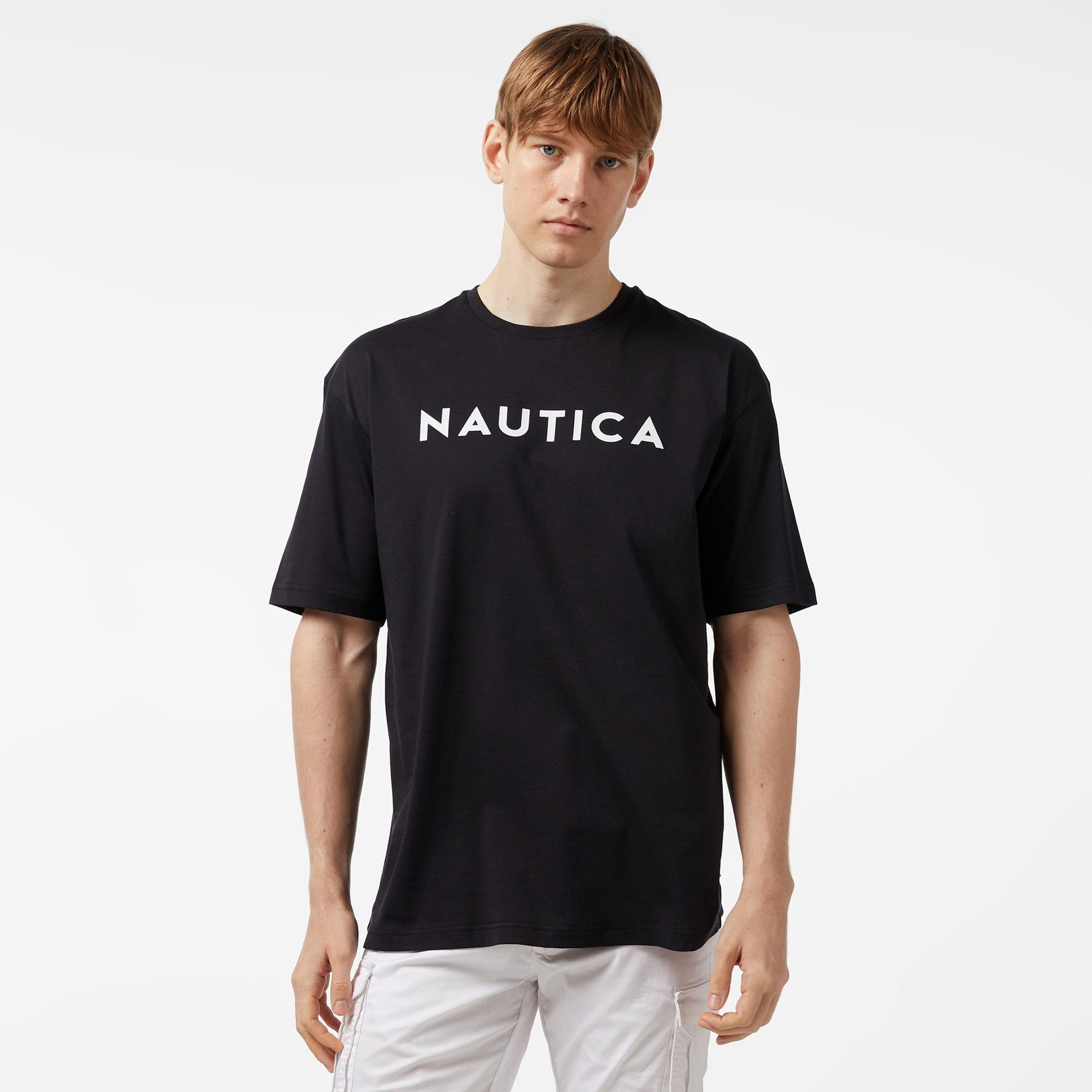 Nautica Erkek Siyah Oversize T-Shirt