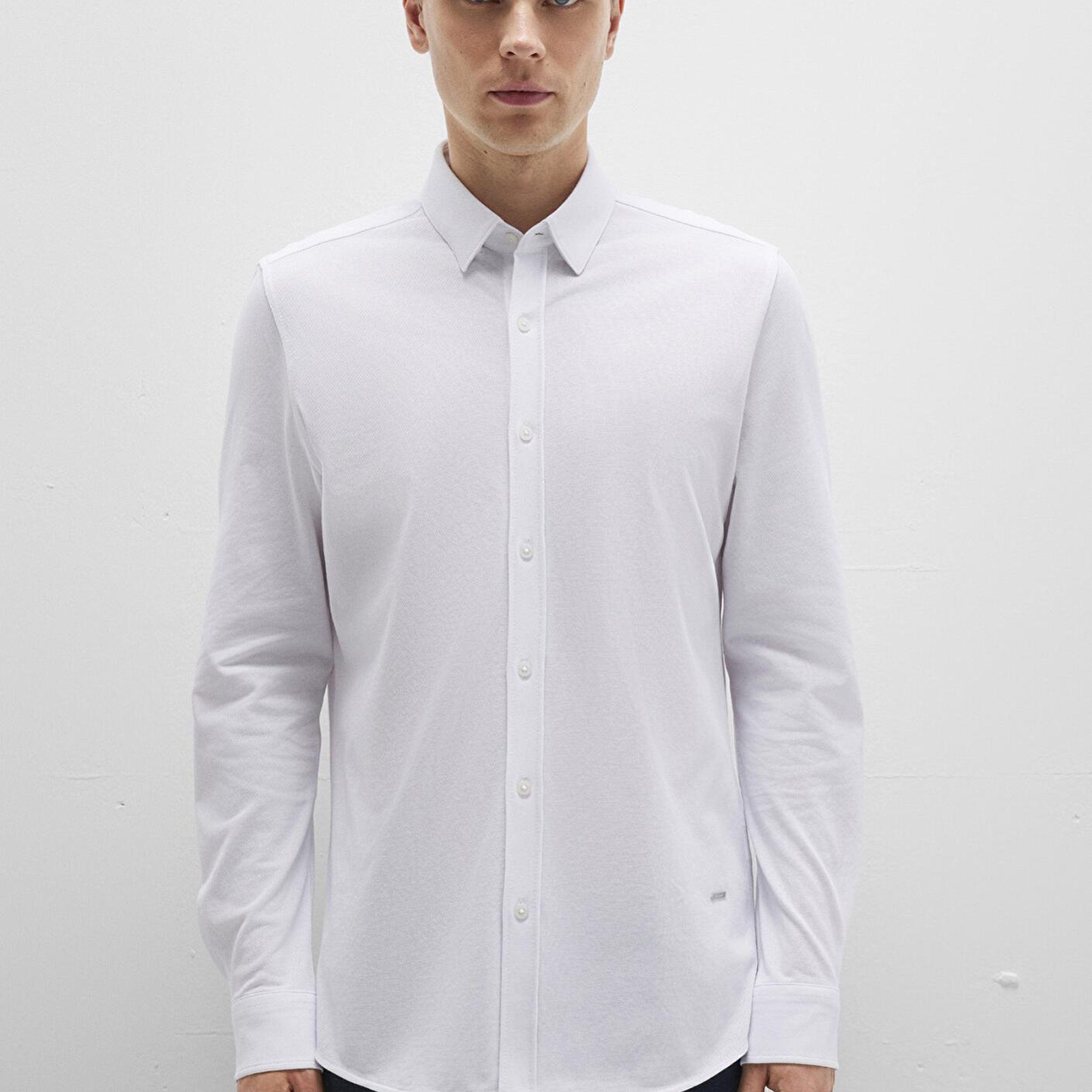 Mavi Mavi Black Beyaz Örme Gömlek Slim Fit / Dar Kesim 0211660-620