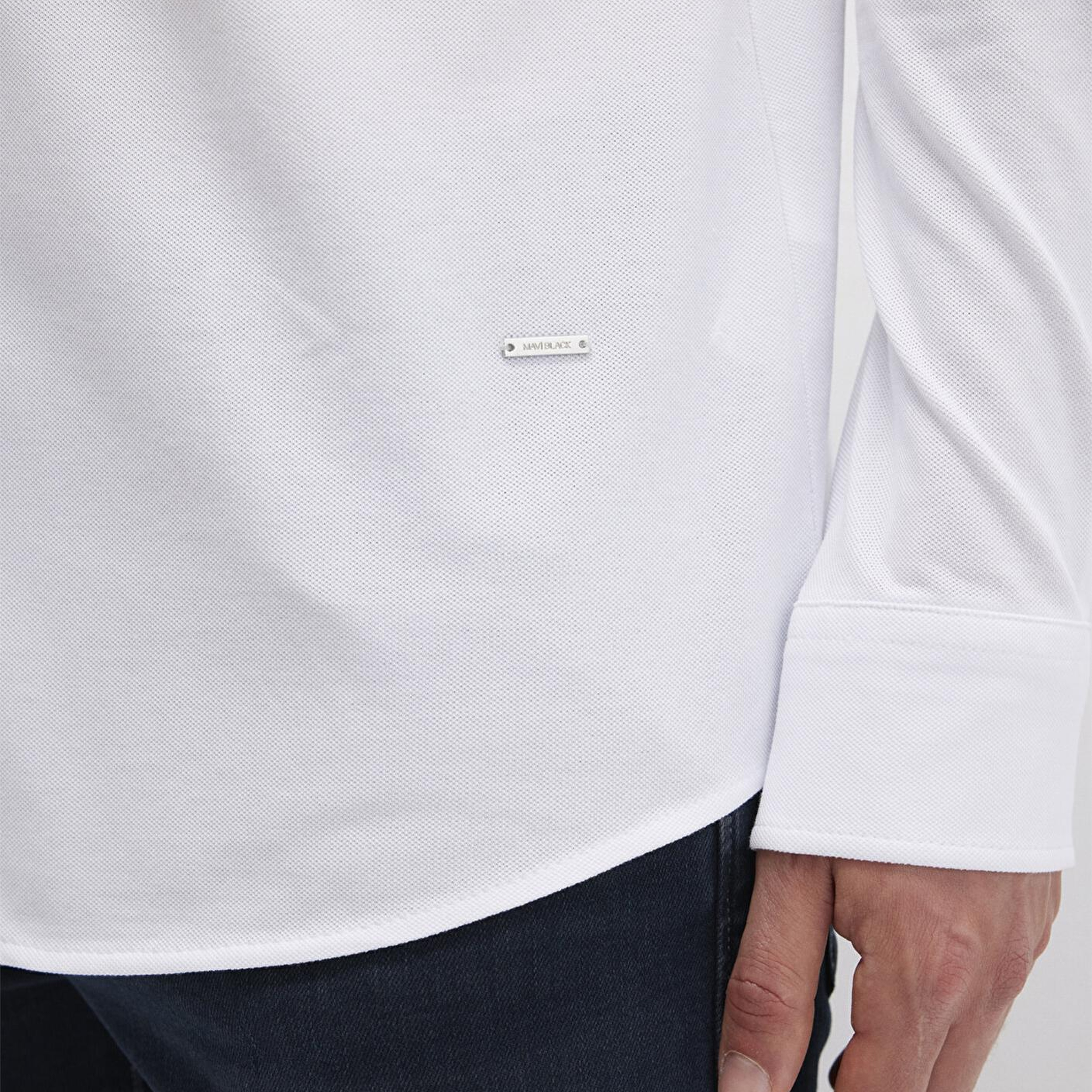 Mavi Mavi Black Beyaz Örme Gömlek Slim Fit / Dar Kesim 0211660-620