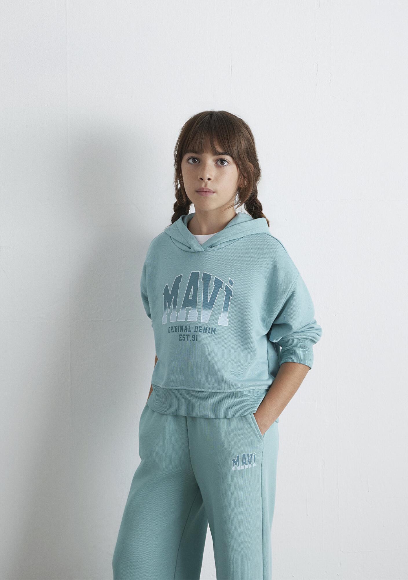 Mavi Mavi Logo Baskılı Yeşil Sweatshirt 7S10124-71748
