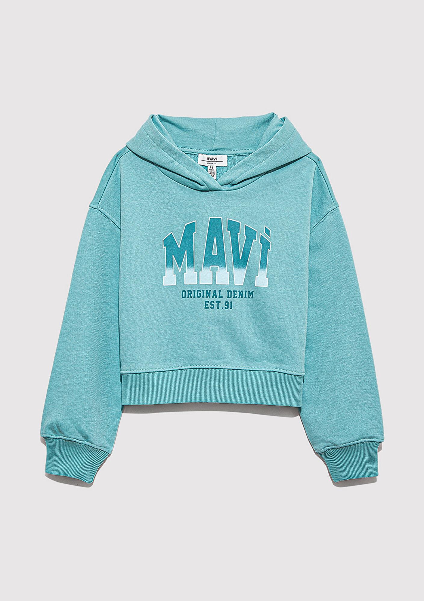 Mavi Mavi Logo Baskılı Yeşil Sweatshirt 7S10124-71748