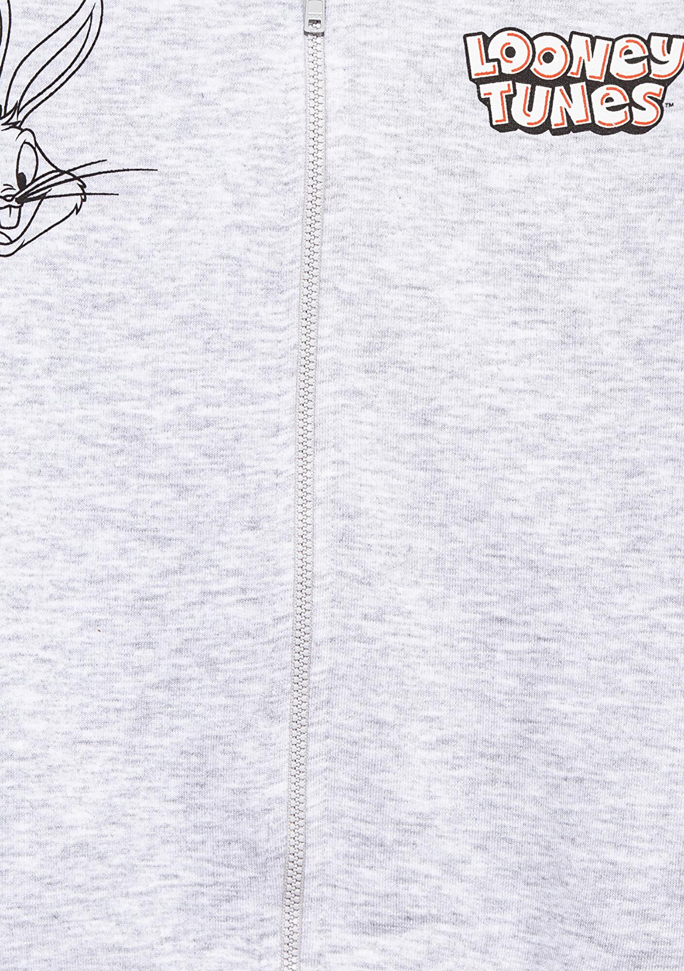 Mavi Looney Tunes Baskılı Kapüşonlu Gri Sweatshirt 7S10134-88467
