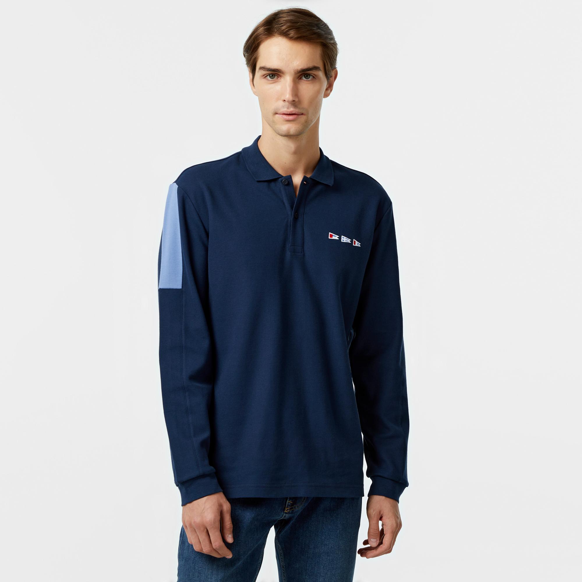 Nautica Erkek Lacivert Uzun Kollu Polo Yaka T-Shirt