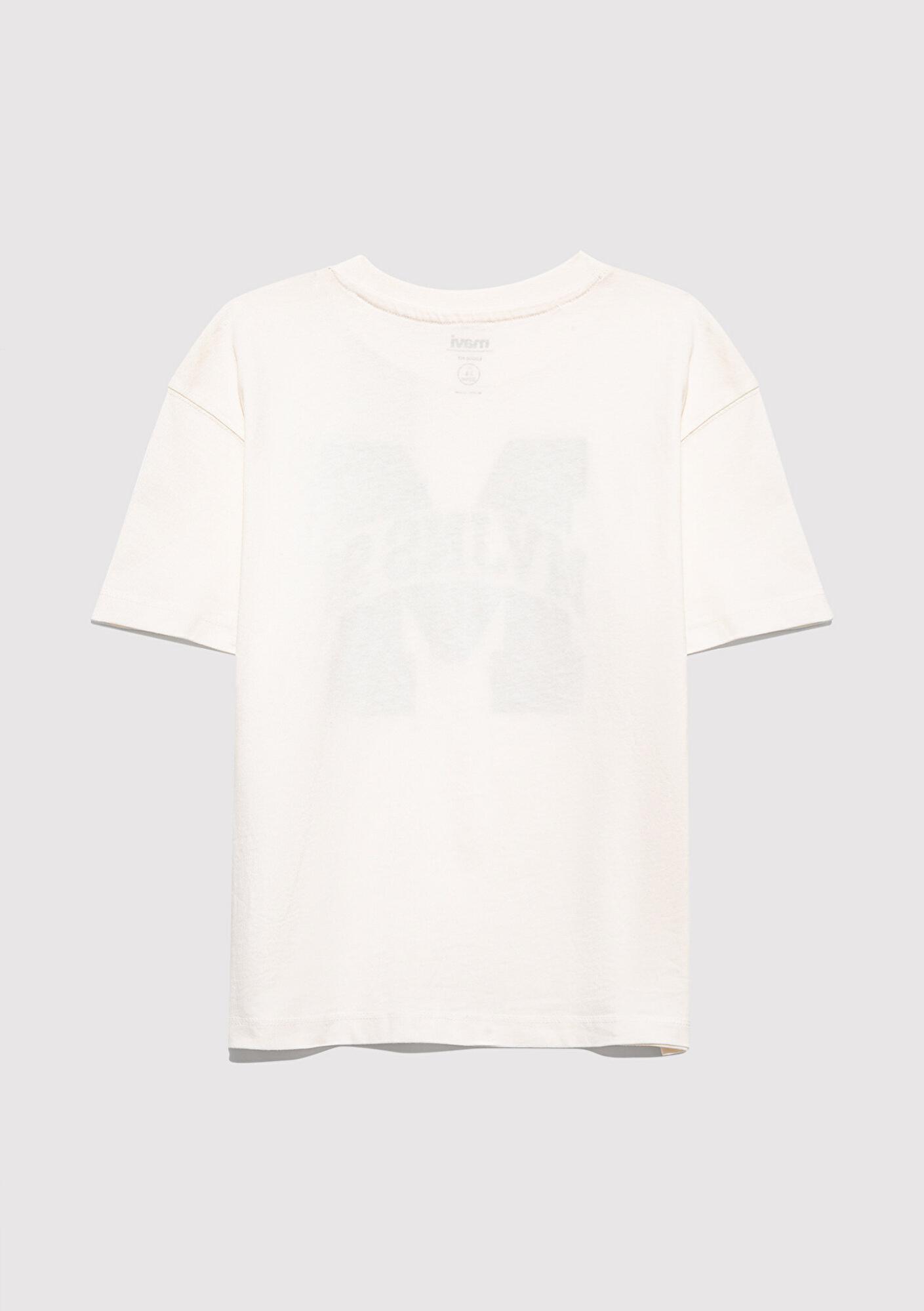 Mavi MVJNS 91 Baskılı Ekru Tişört Loose Fit / Bol Rahat Kesim 6610368-70057