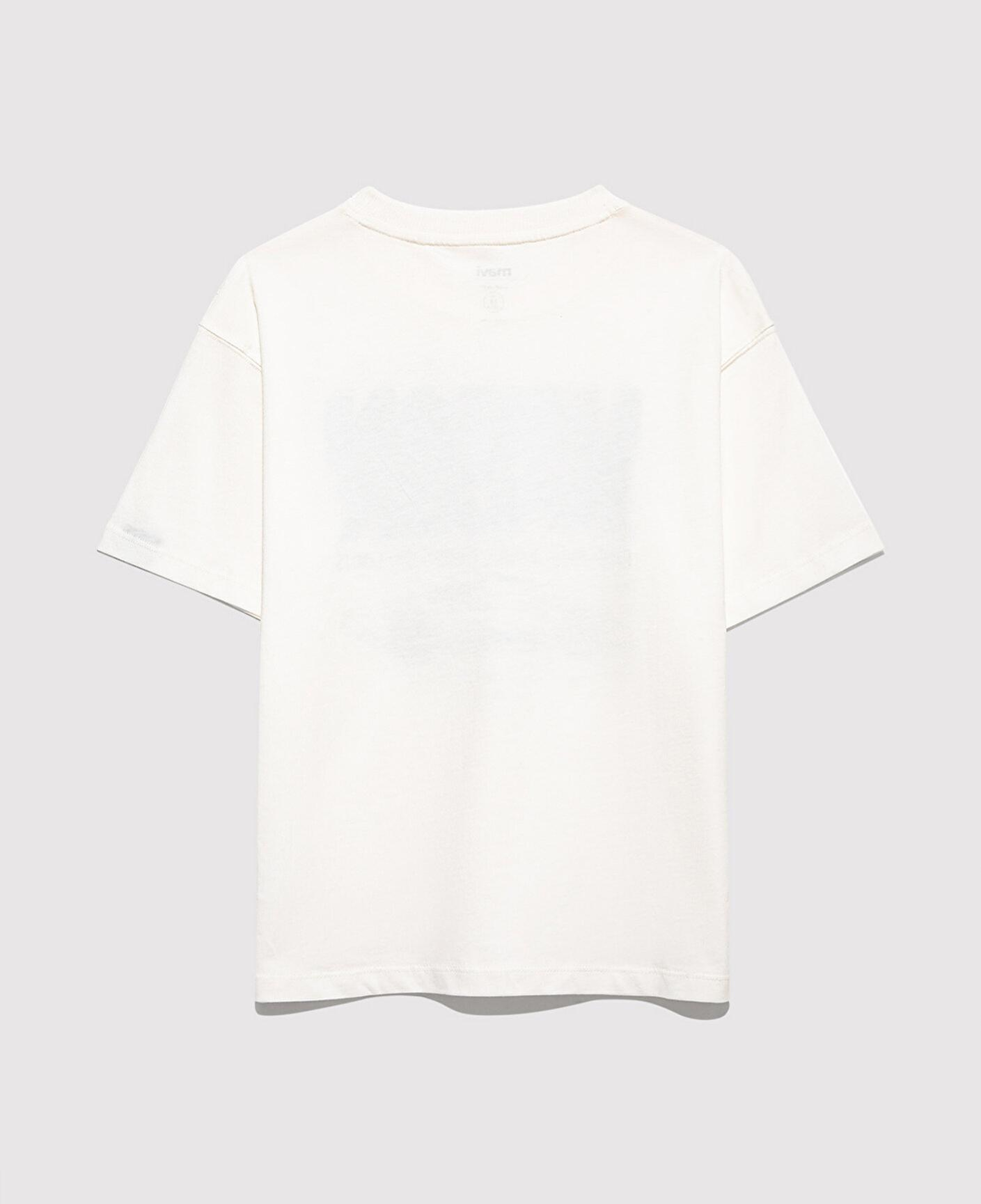 Mavi Araba Baskılı Ekru Tişört Oversize / Geniş Kesim 6610364-70057