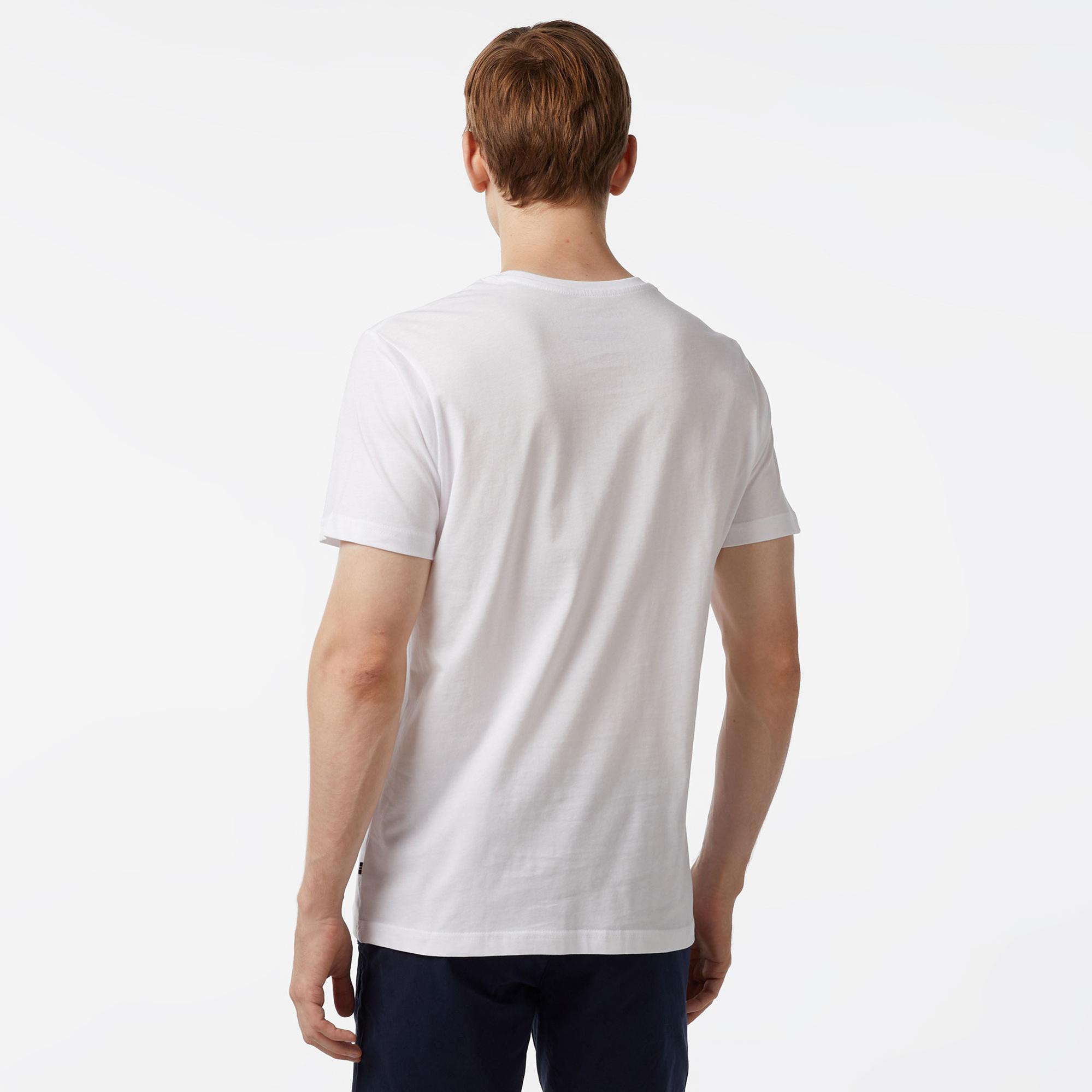 Nautica Erkek Beyaz Standart Fit Kısa Kollu Baskılı T-Shirt