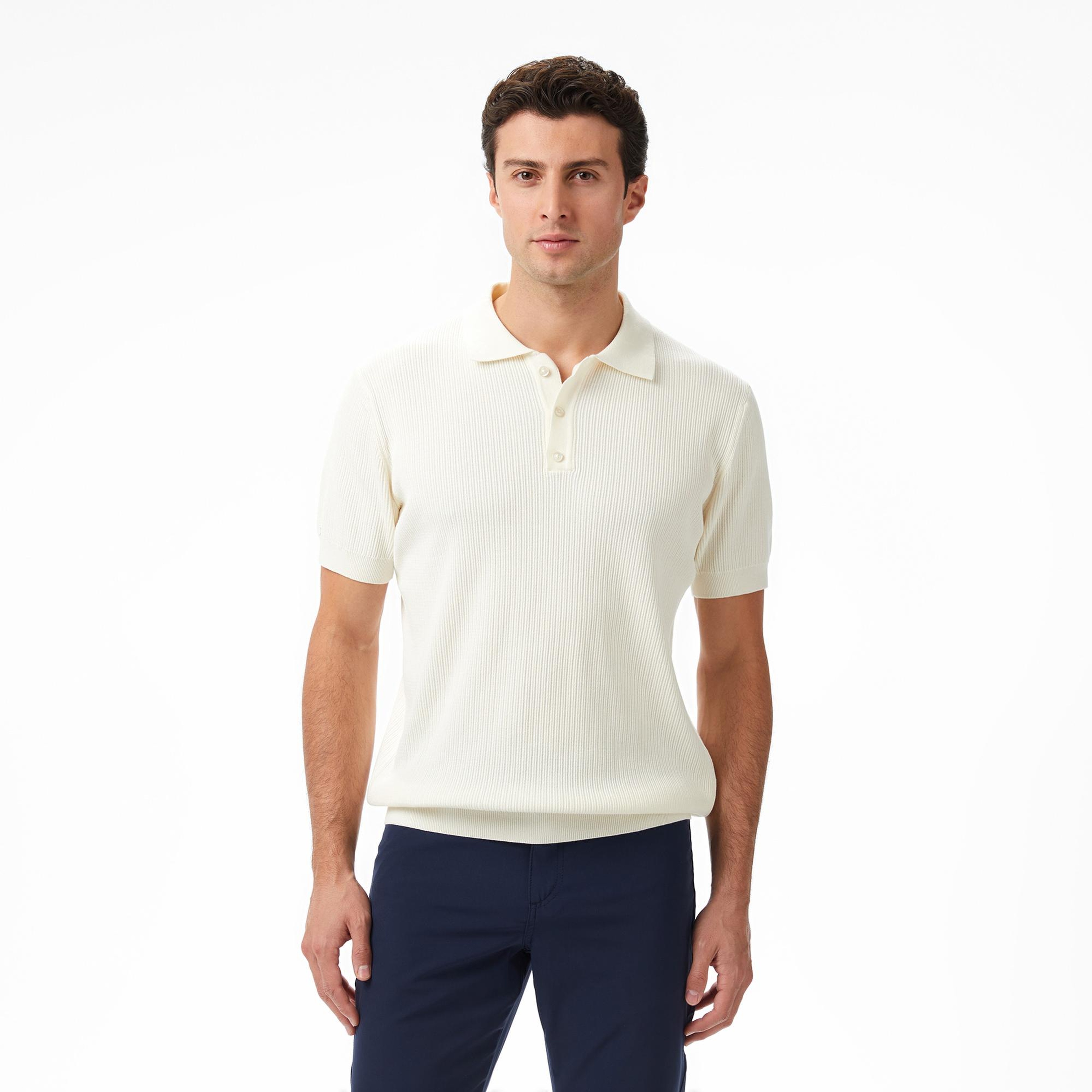 Nautica Erkek Krem Rengi Regular Fit Kısa Kollu Triko