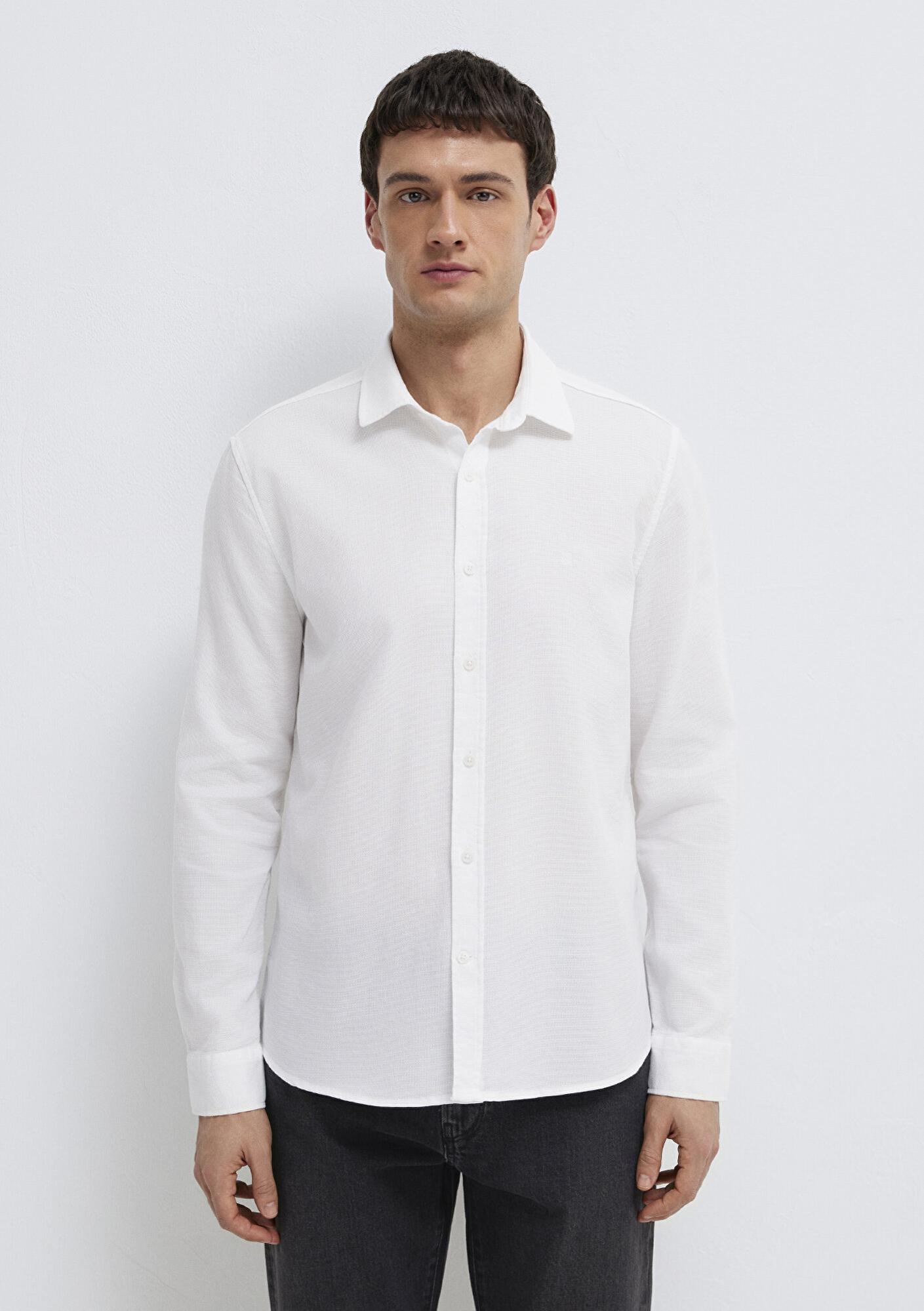 Mavi Beyaz Gömlek Slim Fit / Dar Kesim 0211656-620