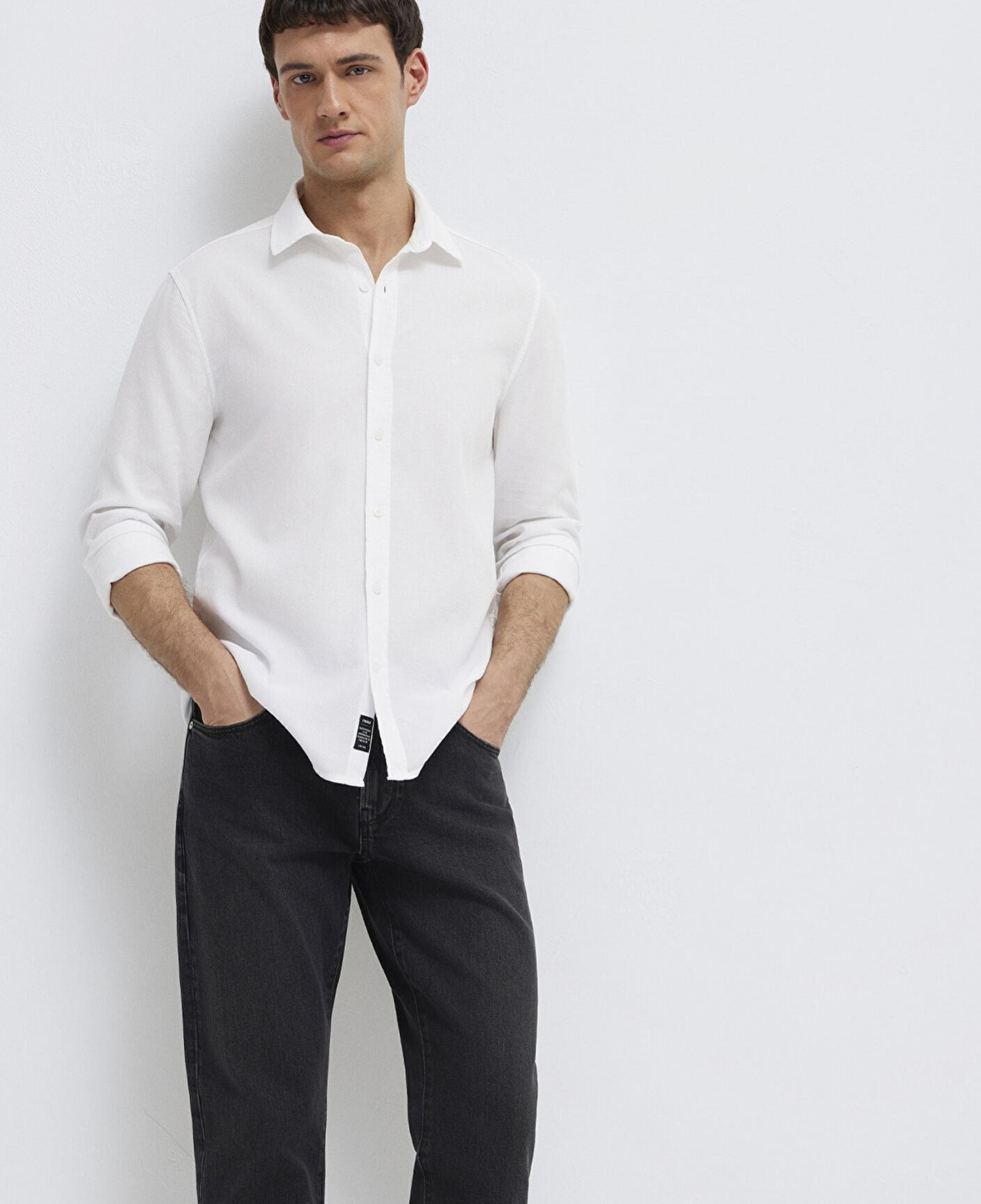 Mavi Beyaz Gömlek Slim Fit / Dar Kesim 0211656-620