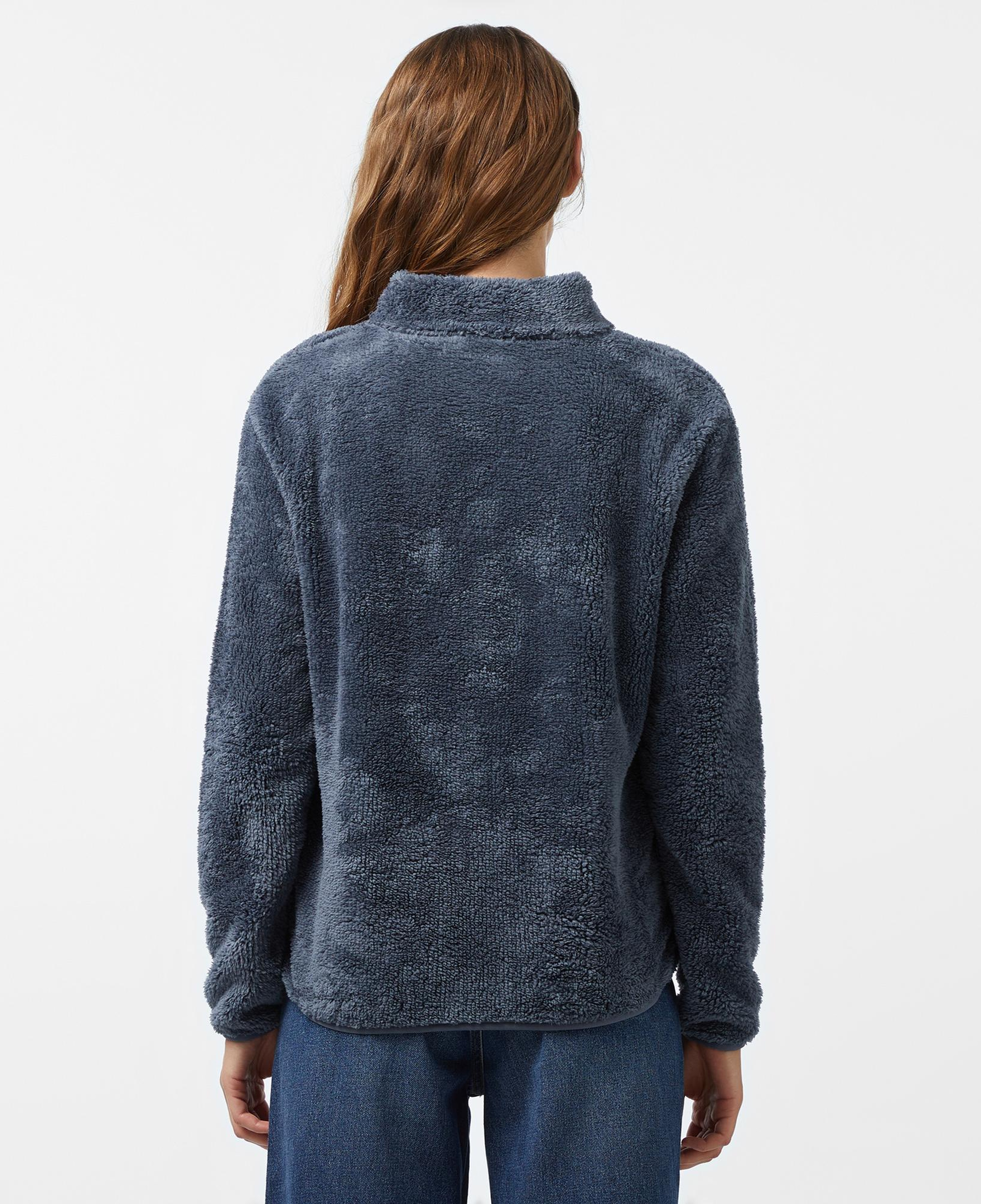 Nautica Kadın Mavi Regular Fit Fermuarlı Peluş Sweatshirt